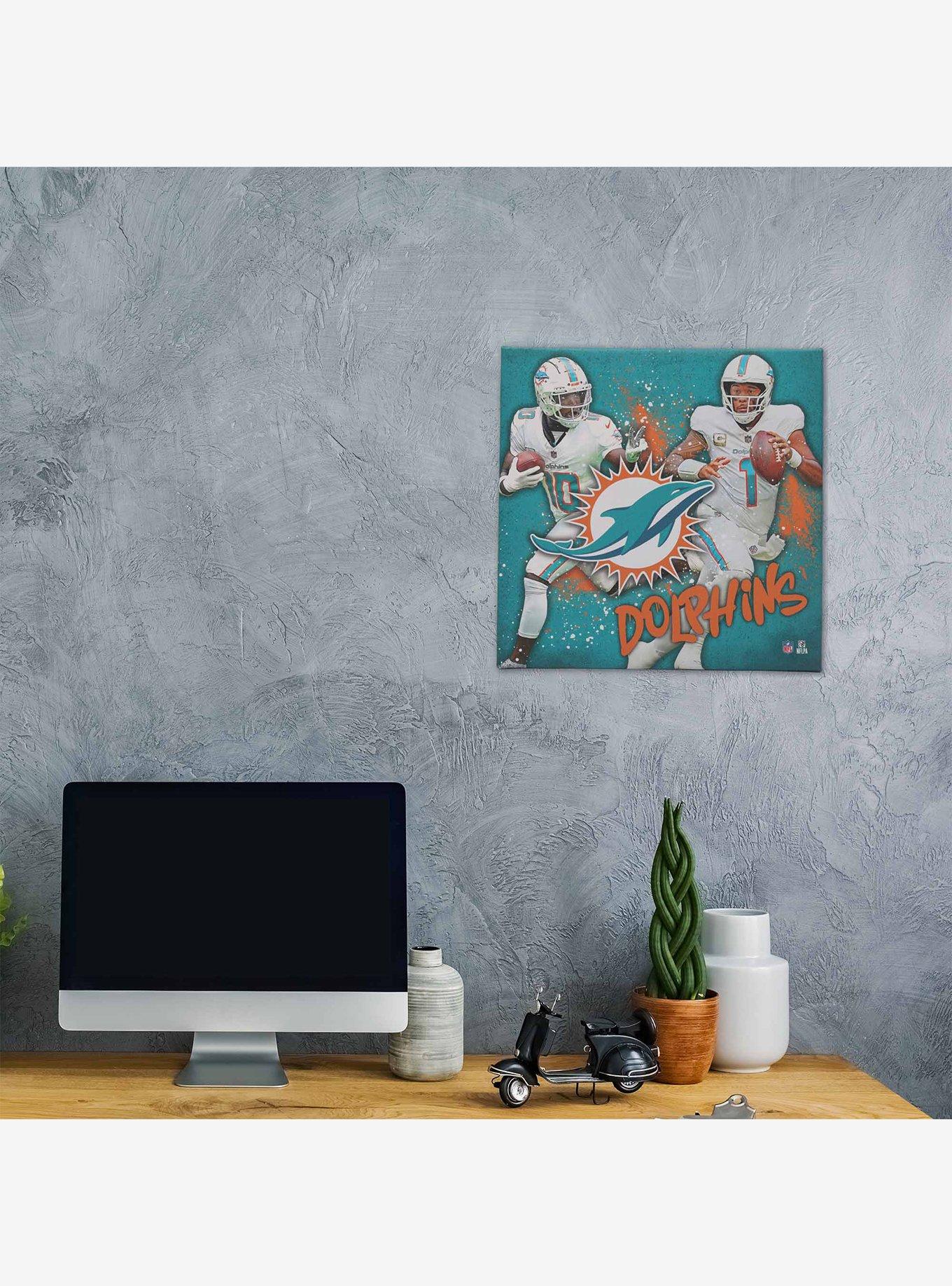 NFL Miami Dolphins Tyreek Hill & Tua Tagovailoa Painterly Splash Canvas Wall Decor, , hi-res