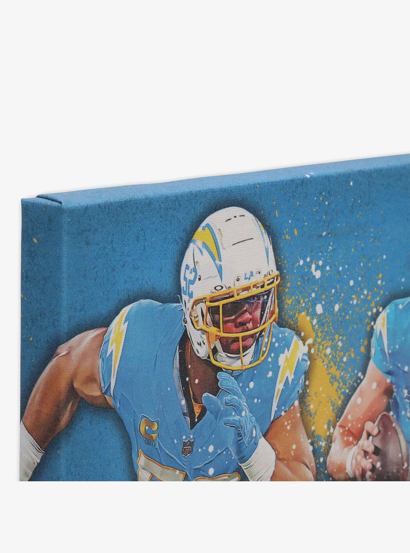 NFL Los Angeles Chargers Khalil Mack & Justin Herbert Painterly Splash Canvas Wall Decor, , hi-res