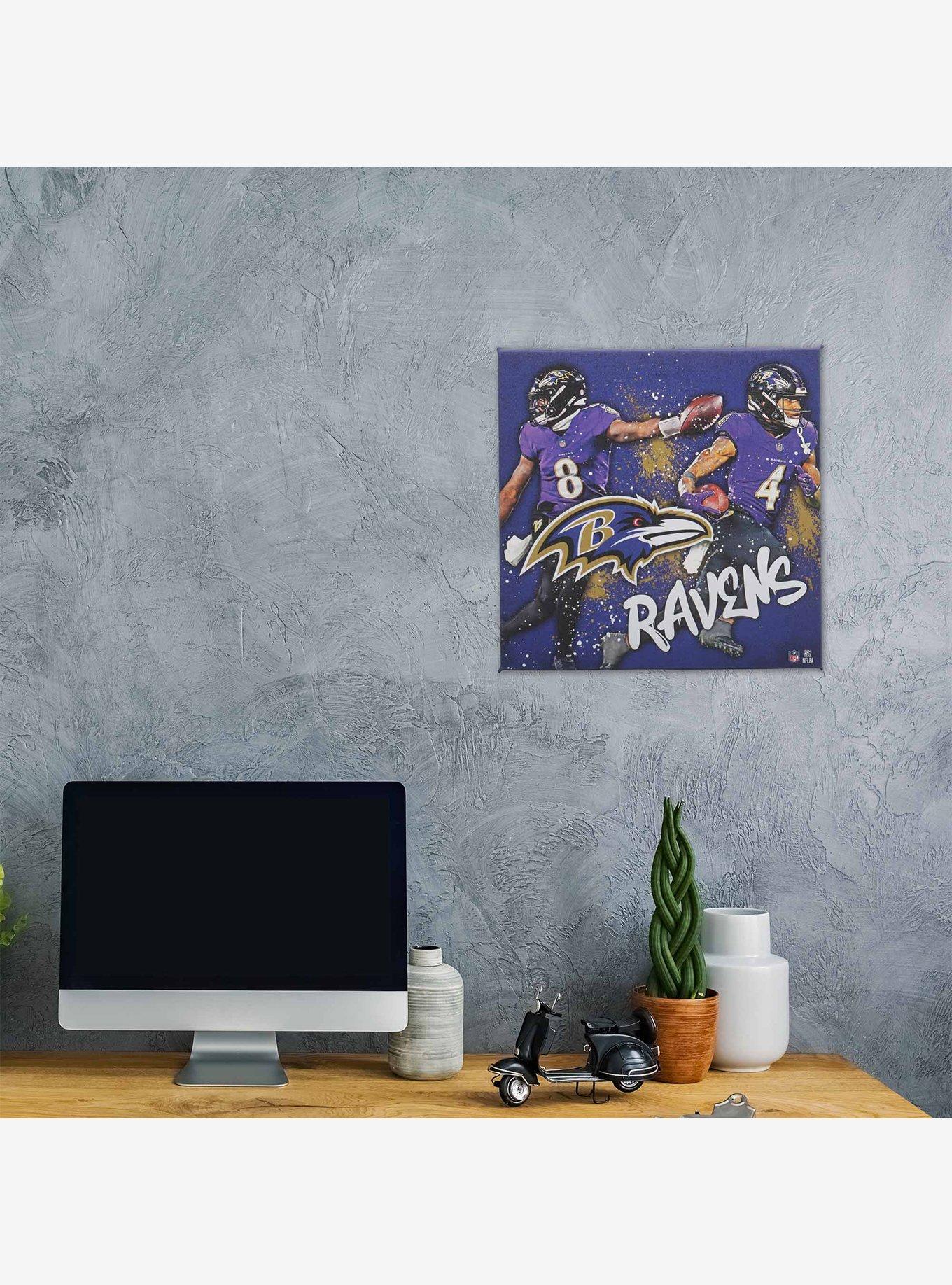 NFL Baltimore Ravens Lamar Jackson & Zay Flowers Painterly Splash Canvas Wall Decor, , hi-res