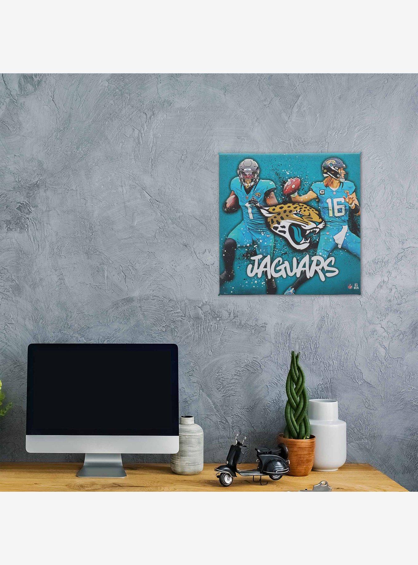 NFL Jacksonville Jaguars Travis Etienne Jr. & Trevor Lawrence Painterly Splash Canvas Wall Decor, , hi-res
