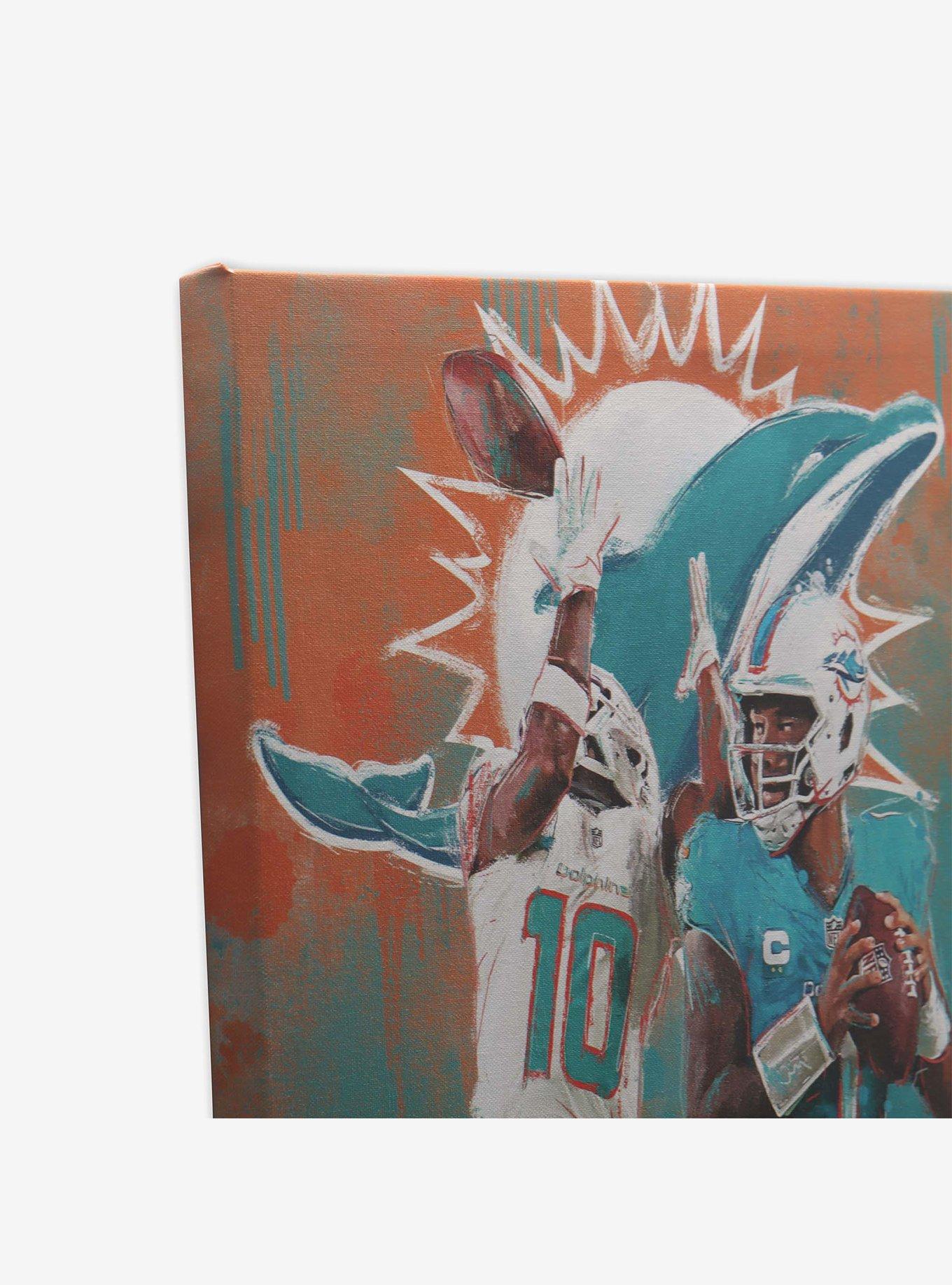 NFL Miami Dolphins Tyreek Hill & Tua Tagovailoa Painterly Graffiti Canvas Wall Decor, , hi-res
