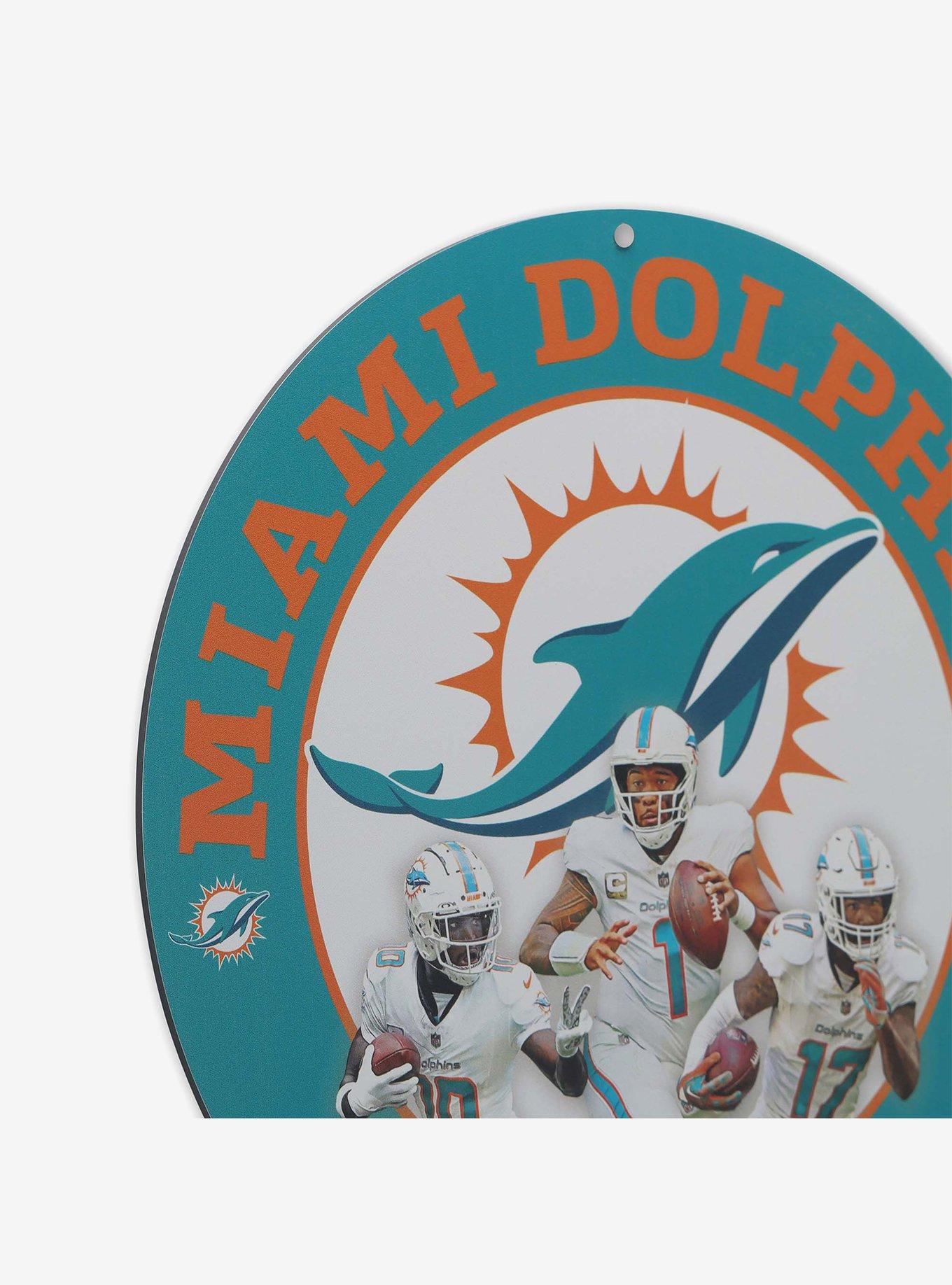 NFL Miami Dolphins Gameday Round Metal Sign, , hi-res