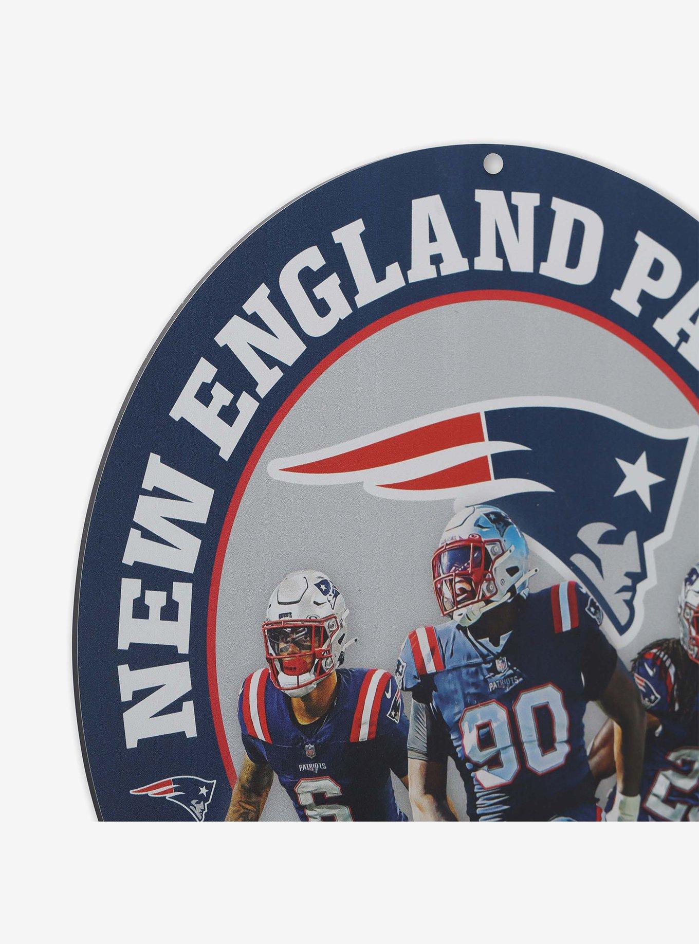 NFL New England Patriots Gameday Round Metal Sign, , alternate