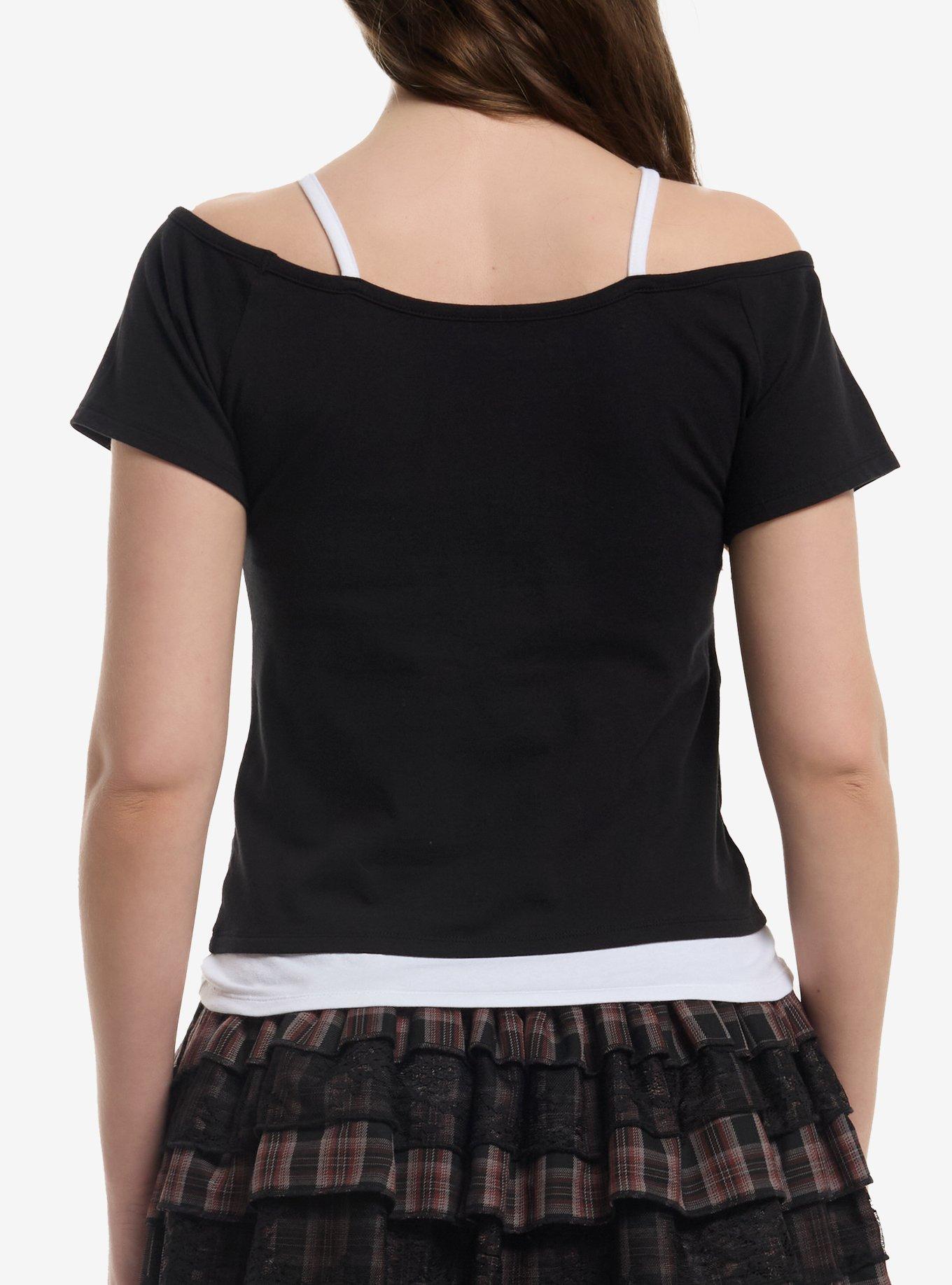 Death Note Trio Girls Cold Shoulder Top, MULTI, alternate