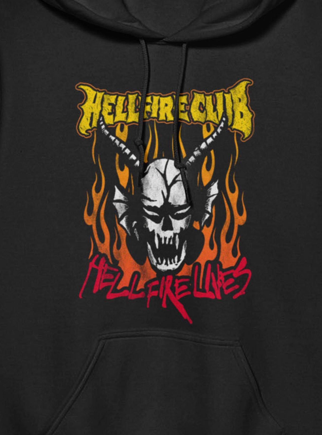 Stranger Things Hellfire Club Lives Flames Hoodie, , hi-res