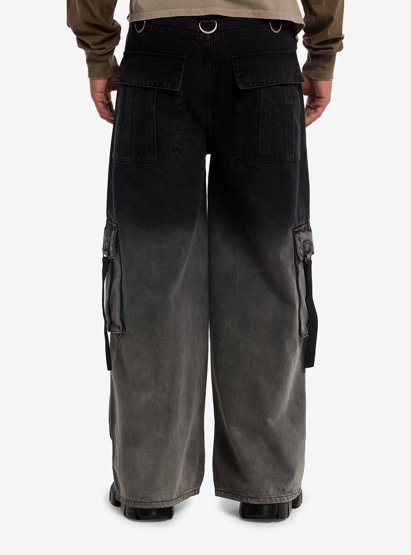 Black Ombr&eacute; Cargo Jeans, , hi-res