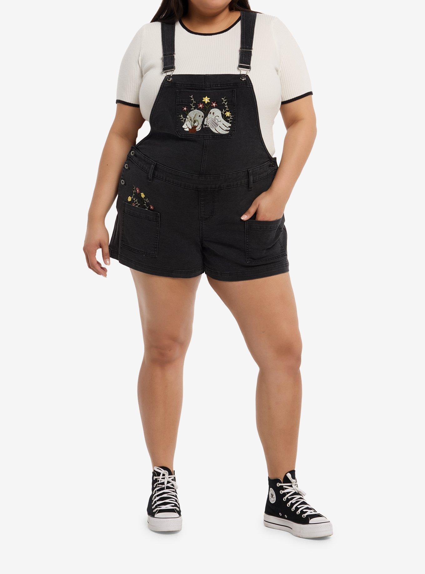 Thorn & Fable Ghost Plants Shortalls Plus Size, MULTI, alternate