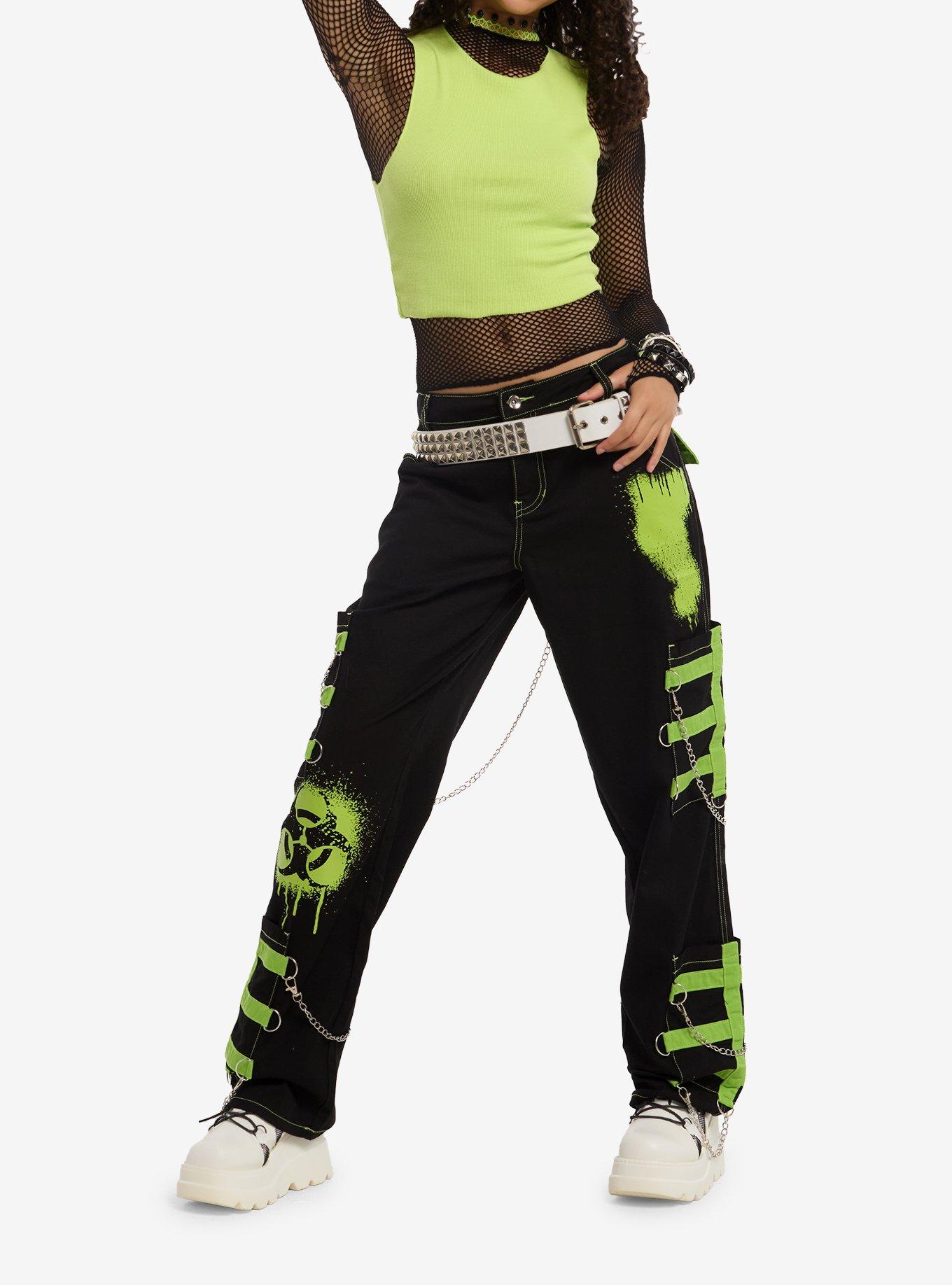 Social Collision Neon Biohazard Carpenter Pants, , hi-res