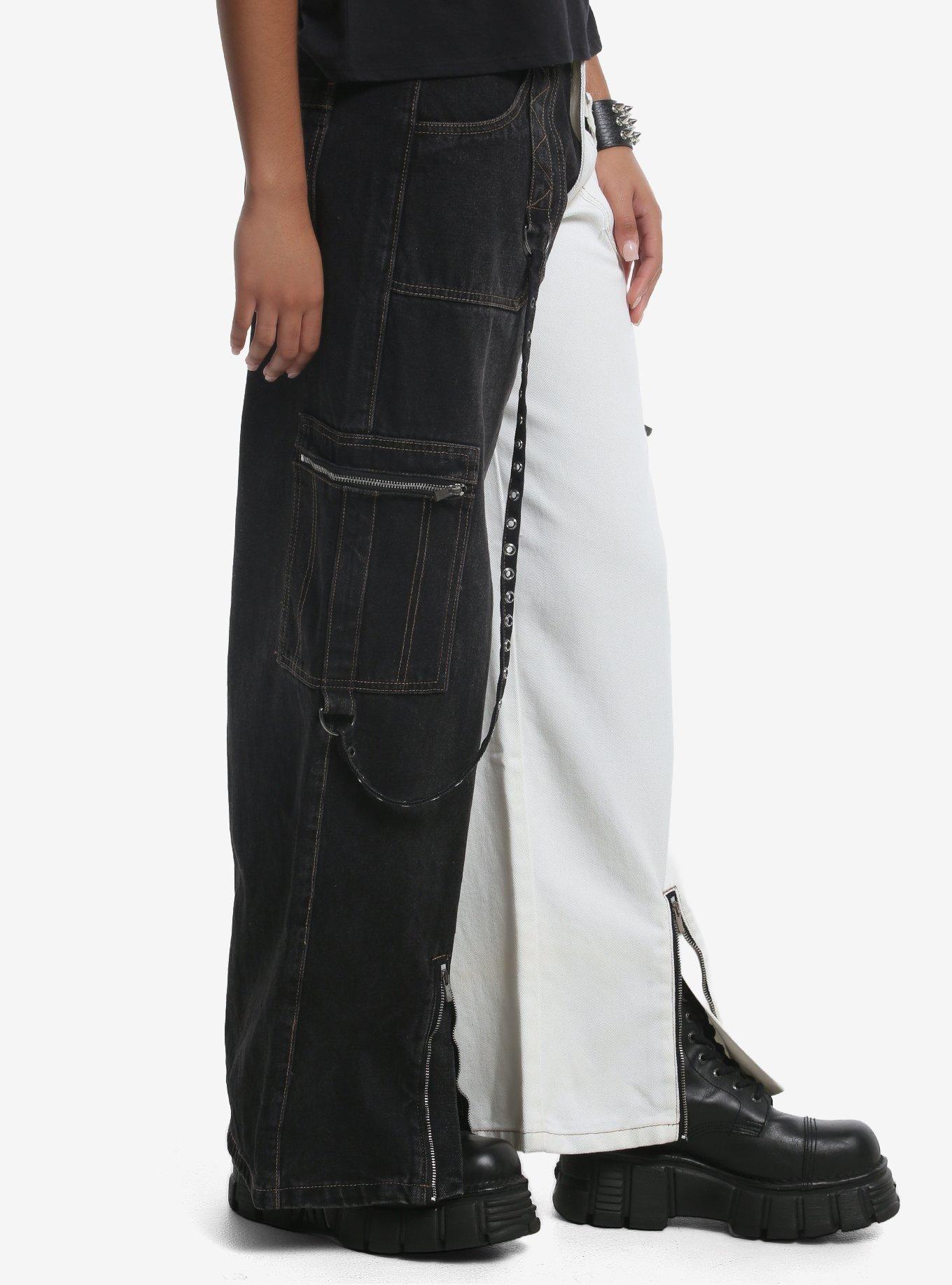 Black & White Split Grommet Strap Jeans, MULTI, alternate - view 3