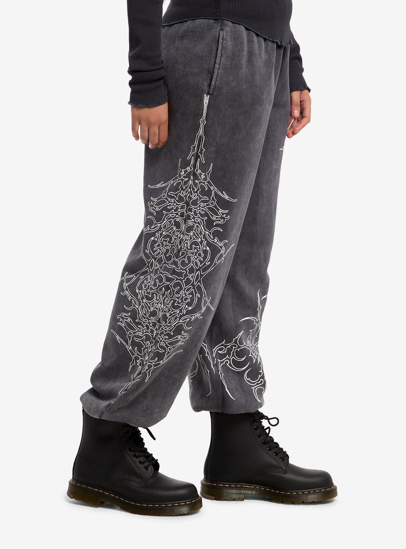 Social Collision Cyber Sigil Dark Wash Jogger Sweatpants, MULTI, alternate