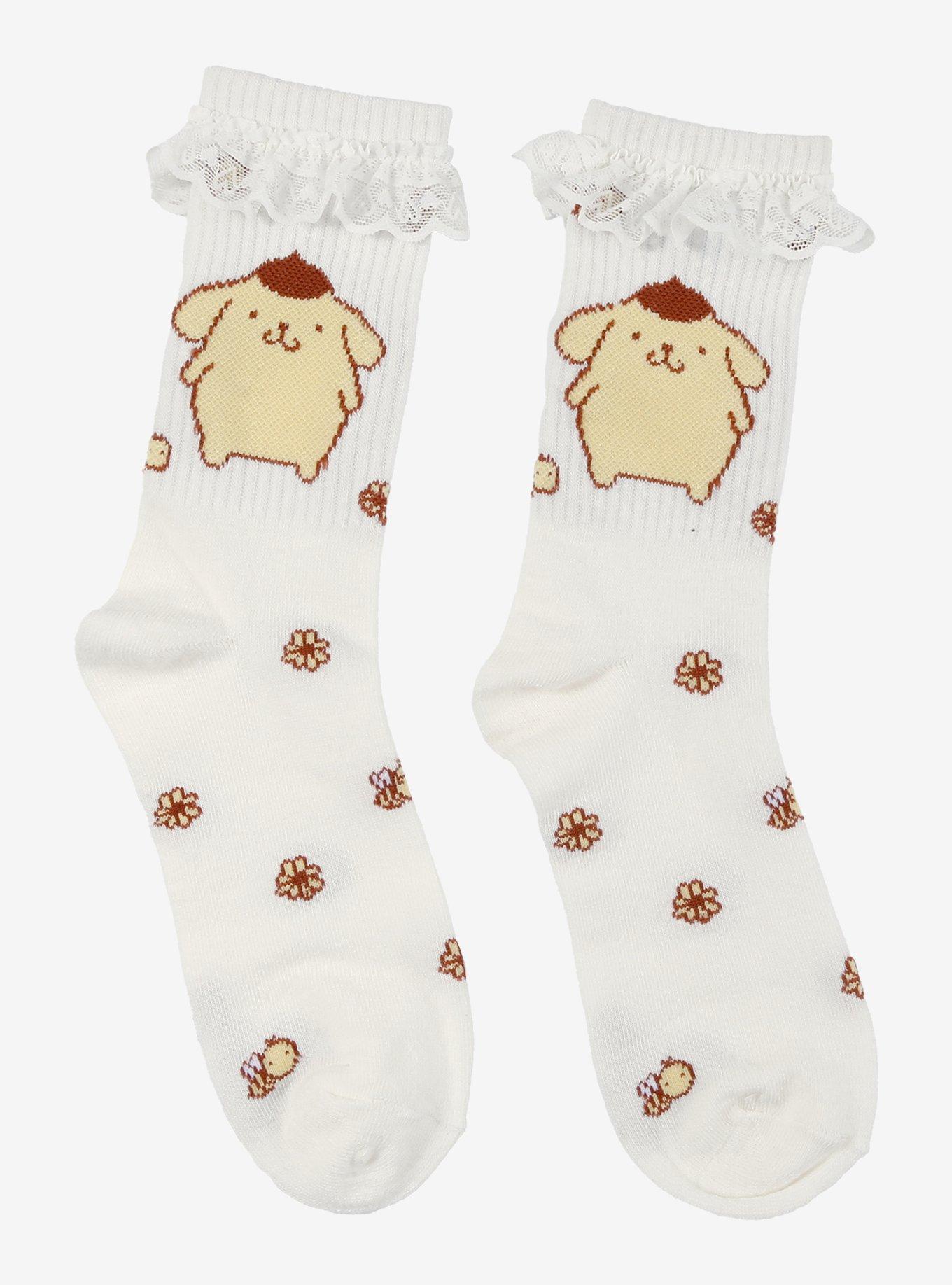 Pompompurin Ruffle Crew Socks, , hi-res