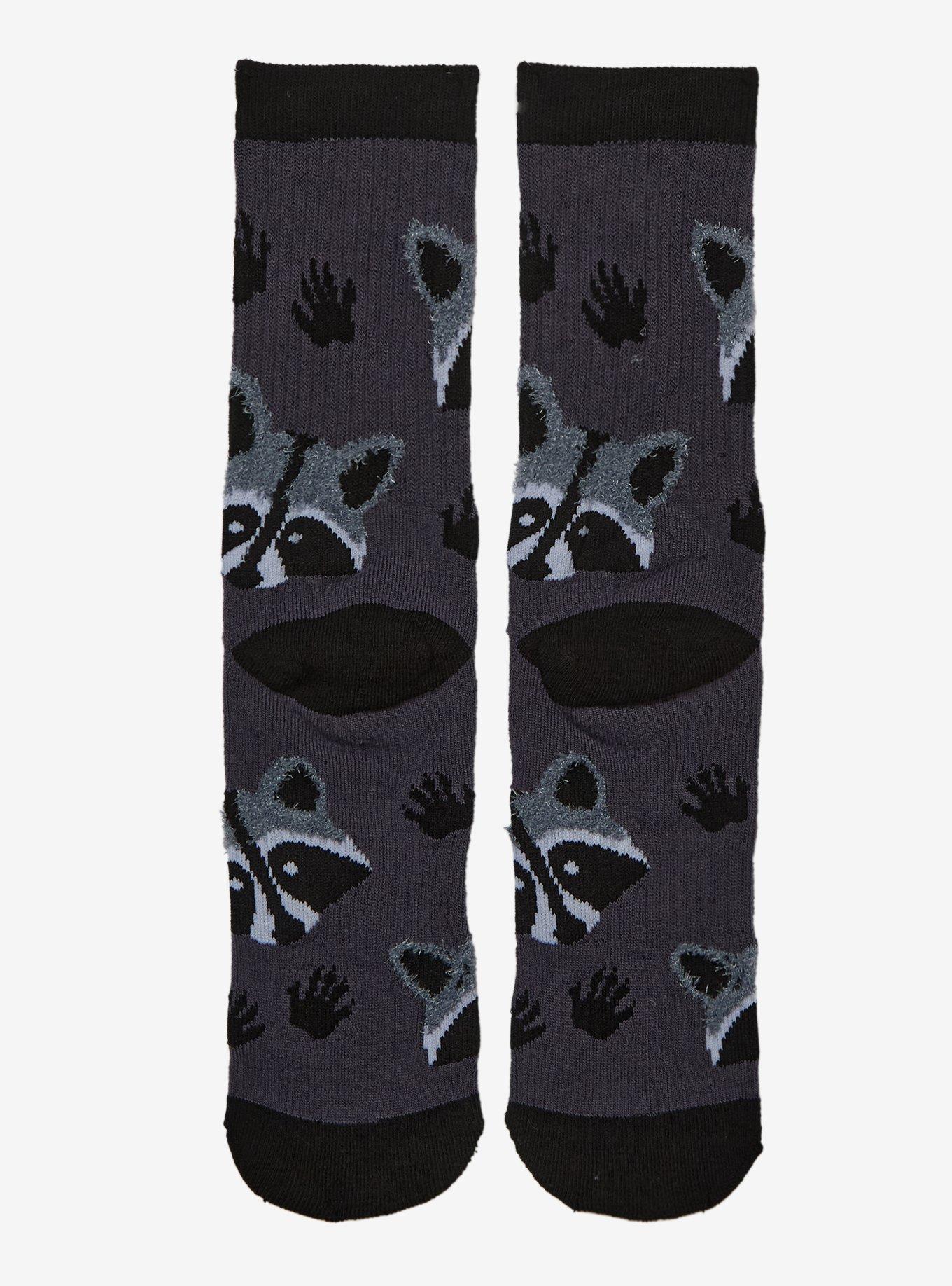 Raccoon Paws Crew Socks, , hi-res
