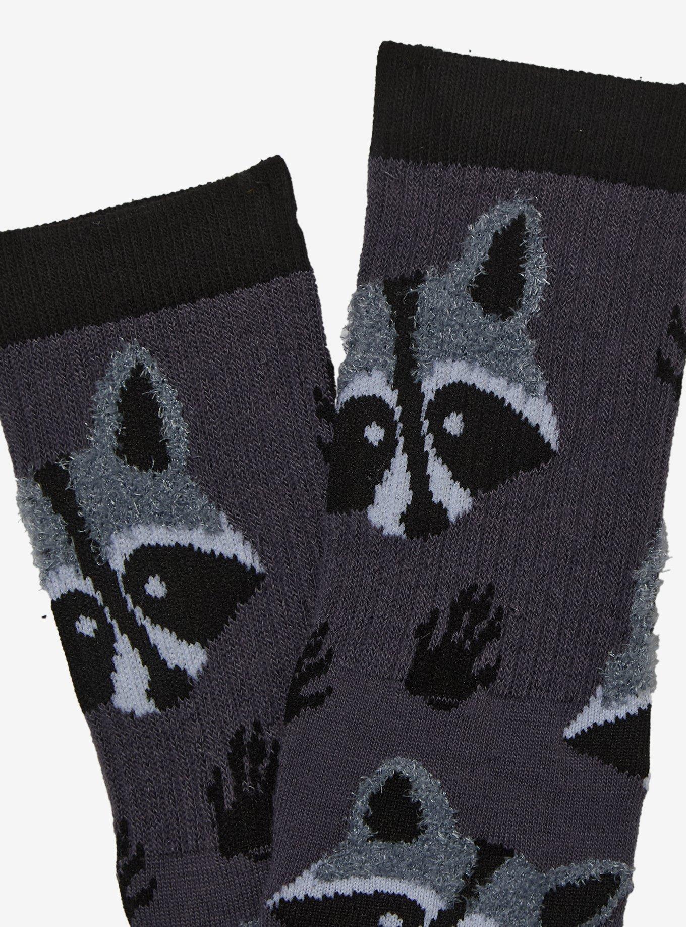 Raccoon Paws Crew Socks, , alternate
