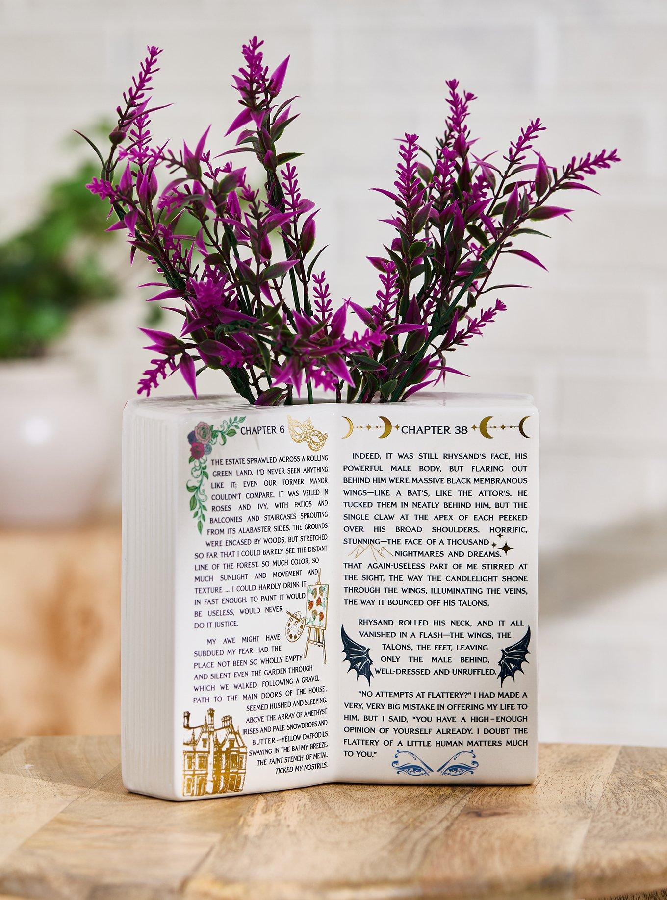 A Court of Thorns and Roses Open Book Figural Vase