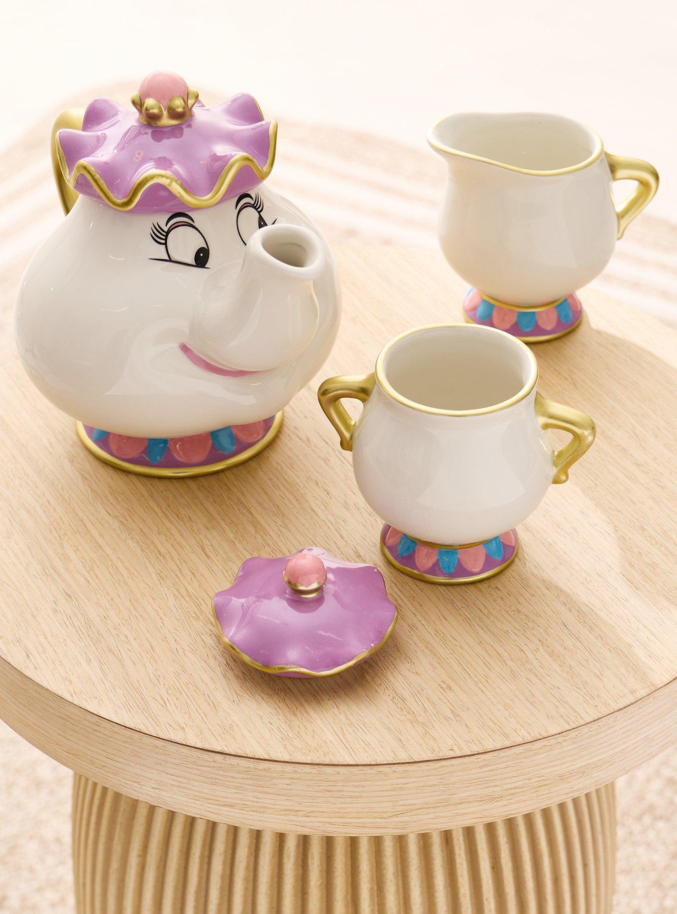 Disney Beauty and The Beast Mrs. Potts Teapot, Sugar Bowl & Cream Set - BoxLunch Exclusive, , hi-res