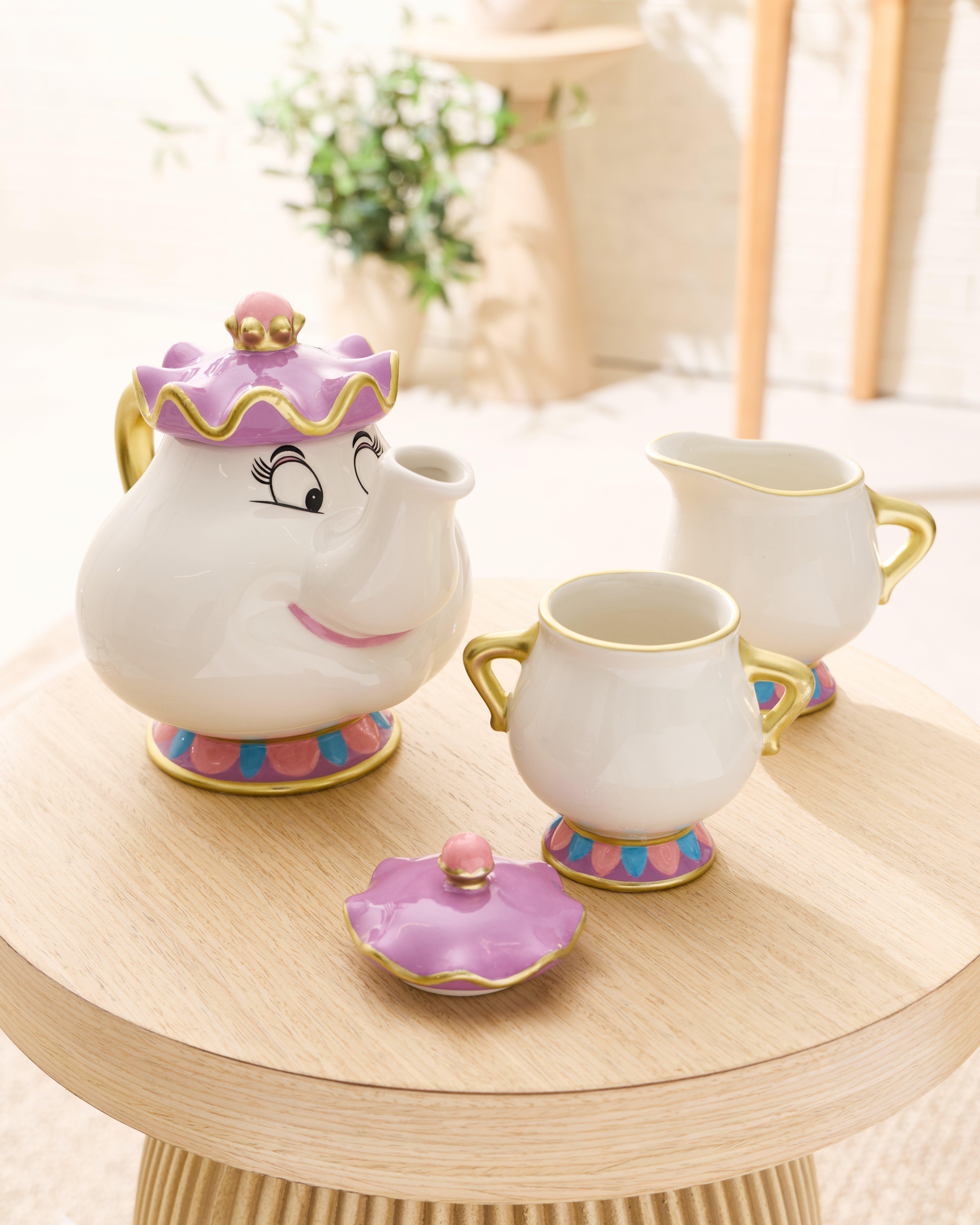 Disney Beauty and The Beast Mrs. Potts Teapot, Sugar Bowl & Cream Set - BoxLunch Exclusive