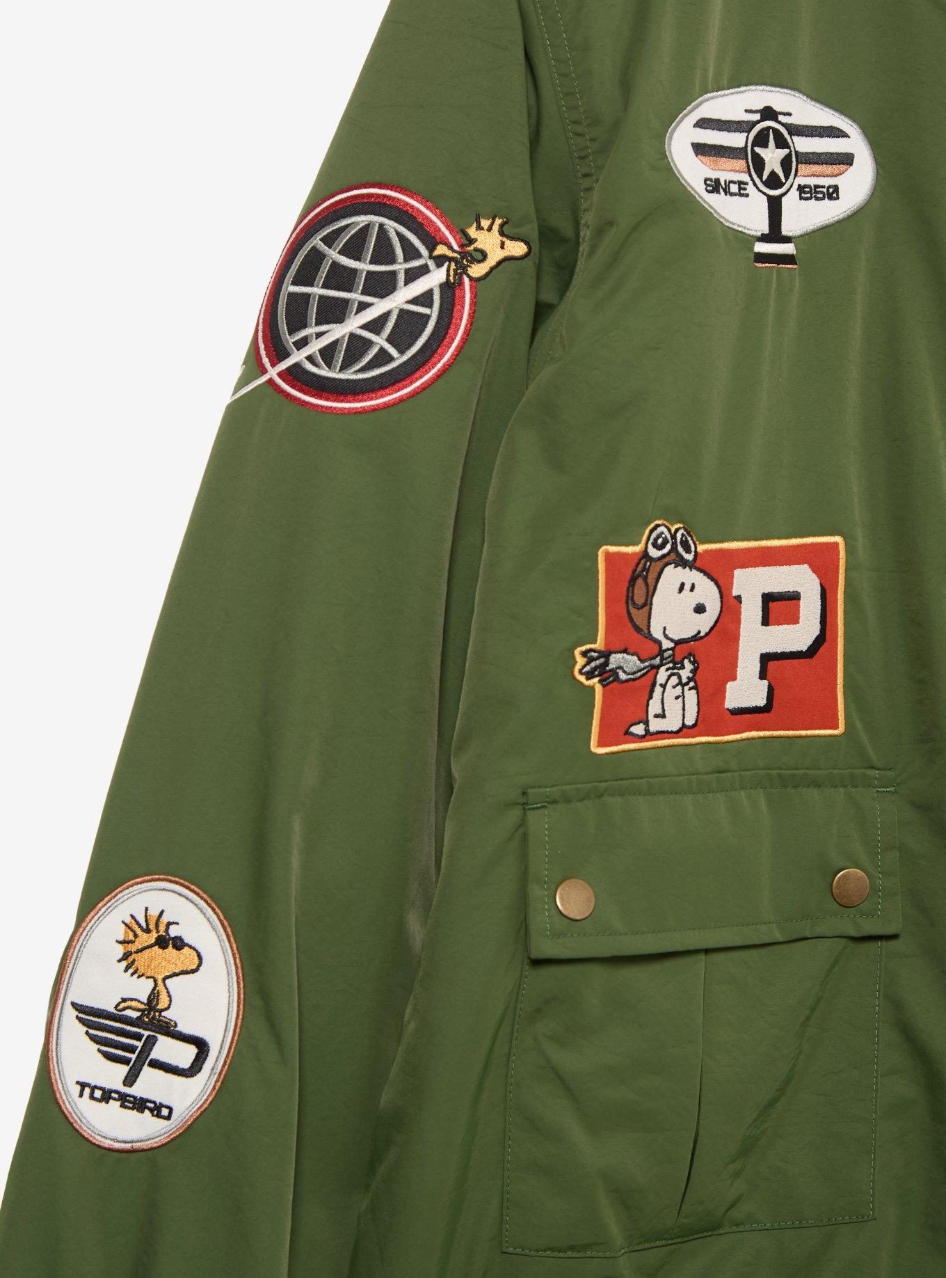 Peanuts Snoopy Flying Ace Bomber Jacket - BoxLunch Exclusive, GREEN, alternate