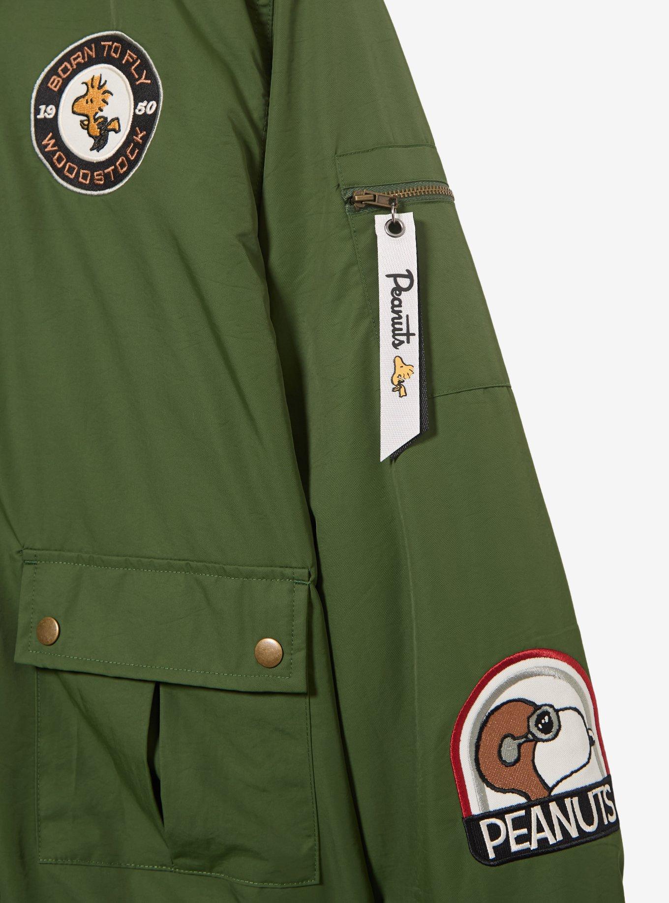 Peanuts Snoopy Flying Ace Bomber Jacket - BoxLunch Exclusive, GREEN, alternate