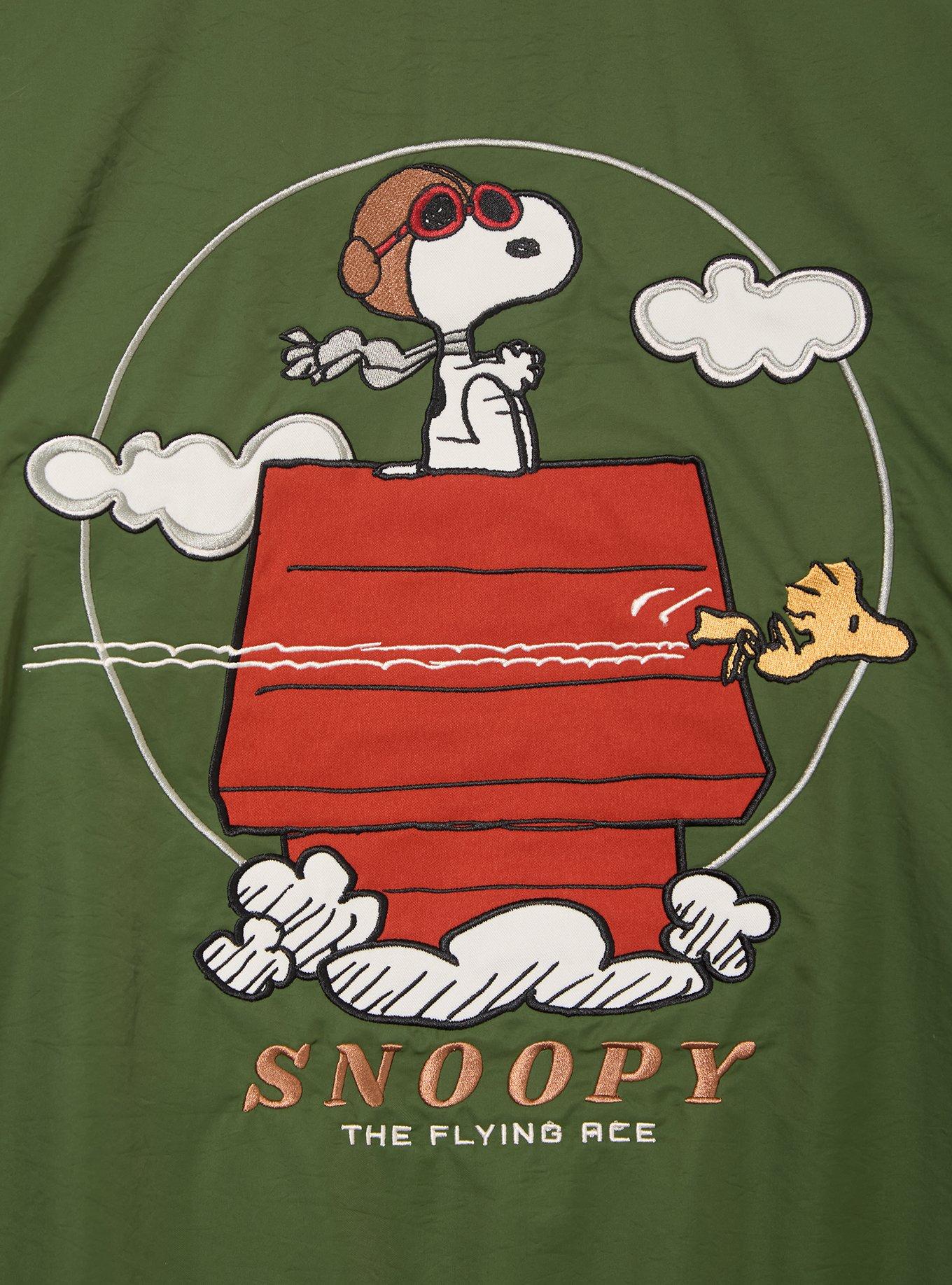 Peanuts Snoopy Flying Ace Bomber Jacket - BoxLunch Exclusive, GREEN, alternate