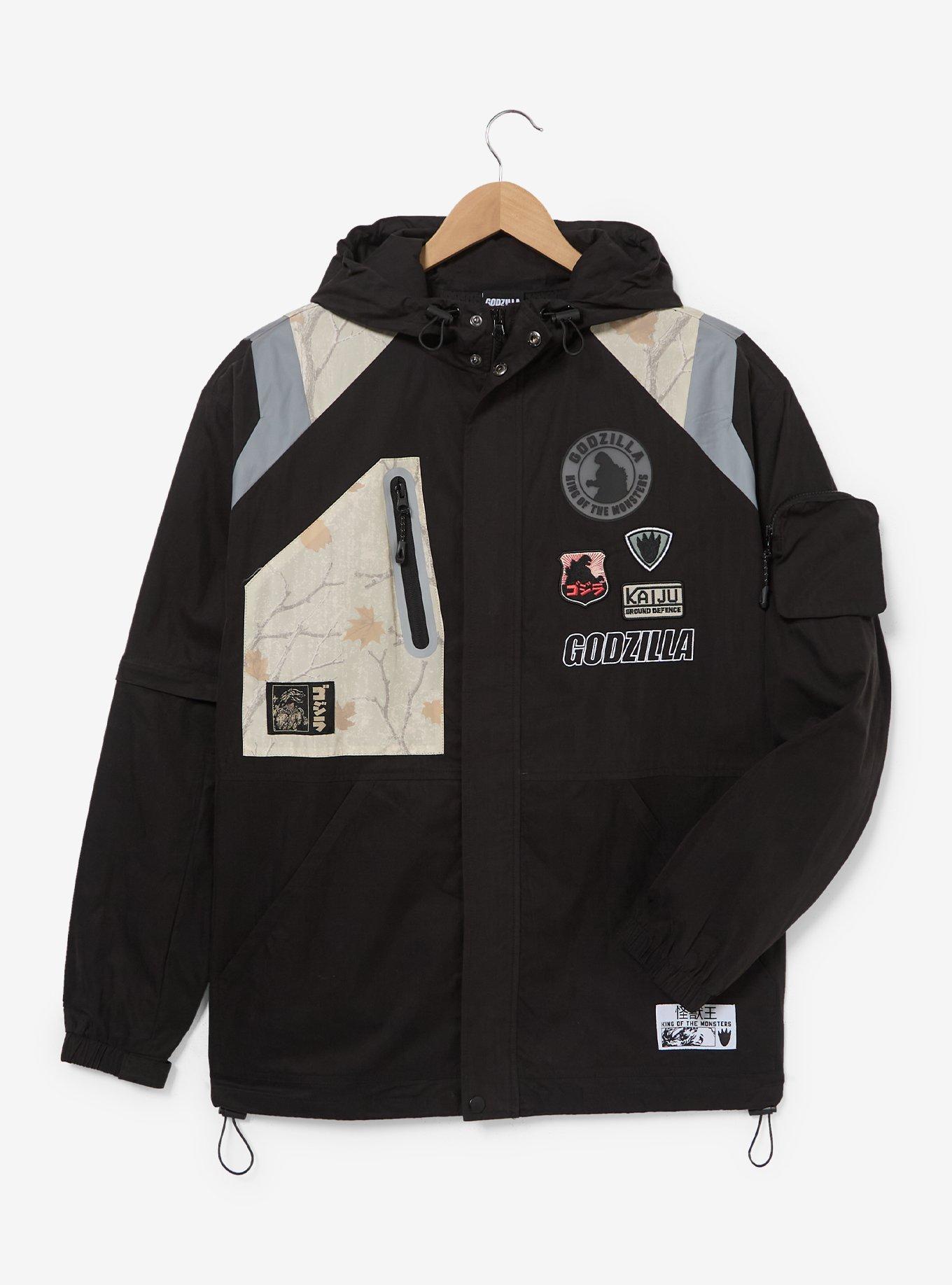 Godzilla Camo Windbreaker - BoxLunch Exclusive, BLACK, alternate - view 3