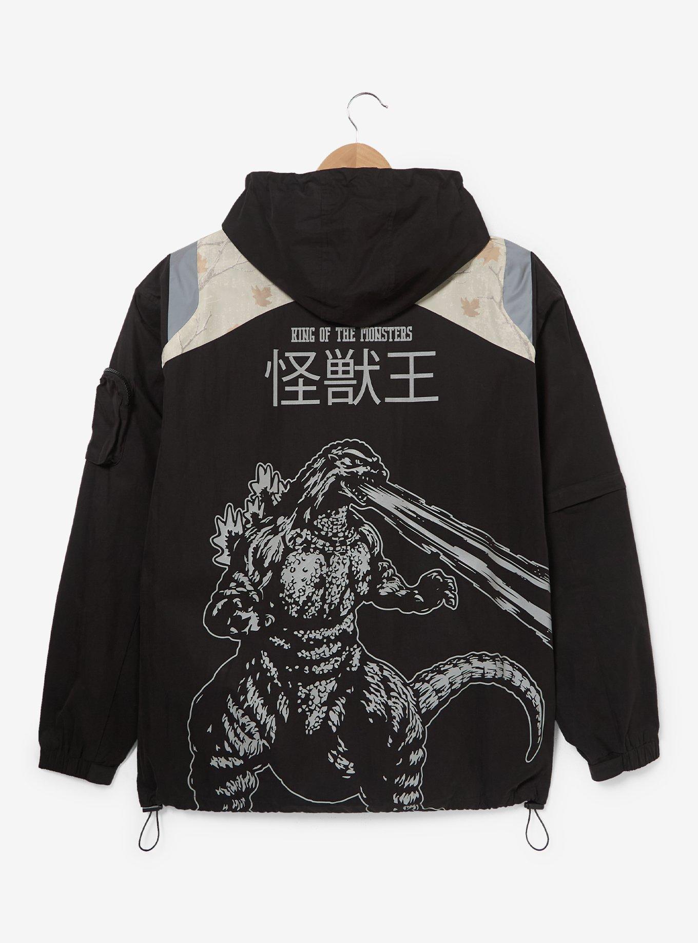 Godzilla Camo Windbreaker - BoxLunch Exclusive, BLACK, alternate - view 4