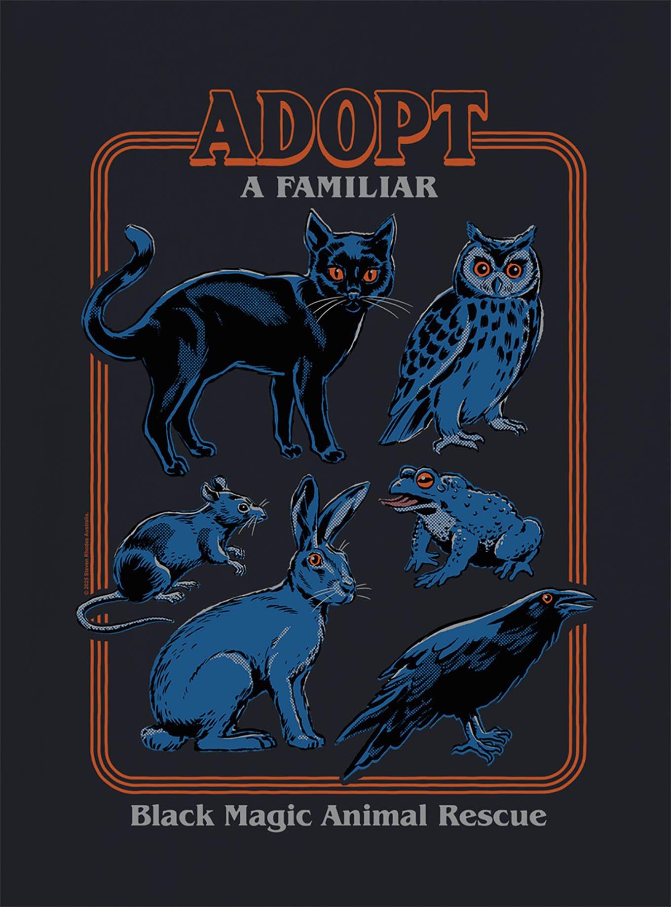 Steven Rhodes Adopt a Familiar T-Shirt, BLACK, alternate