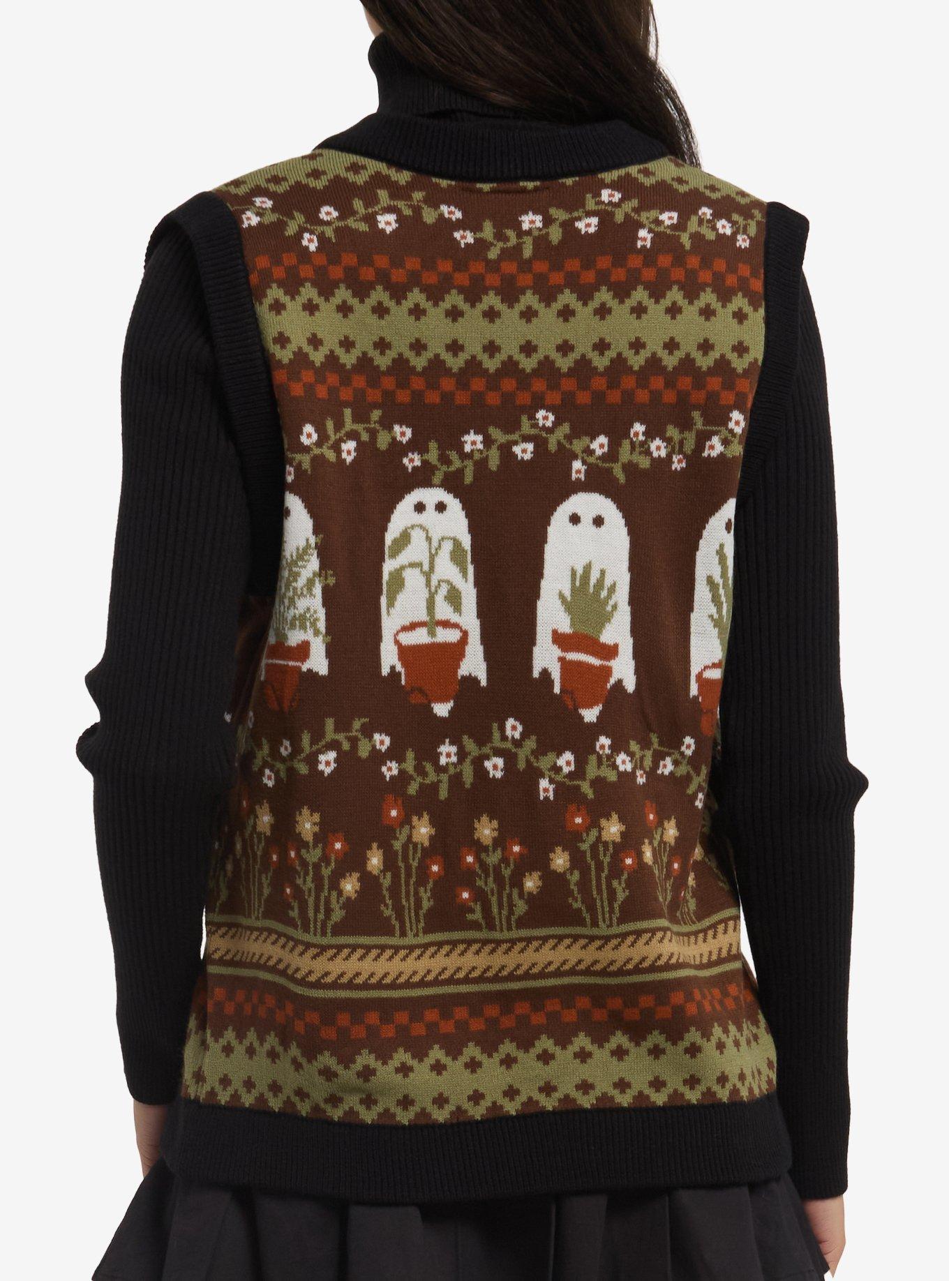 Thorn & Fable Ghost Plants Girls Sweater Vest, MULTI, alternate