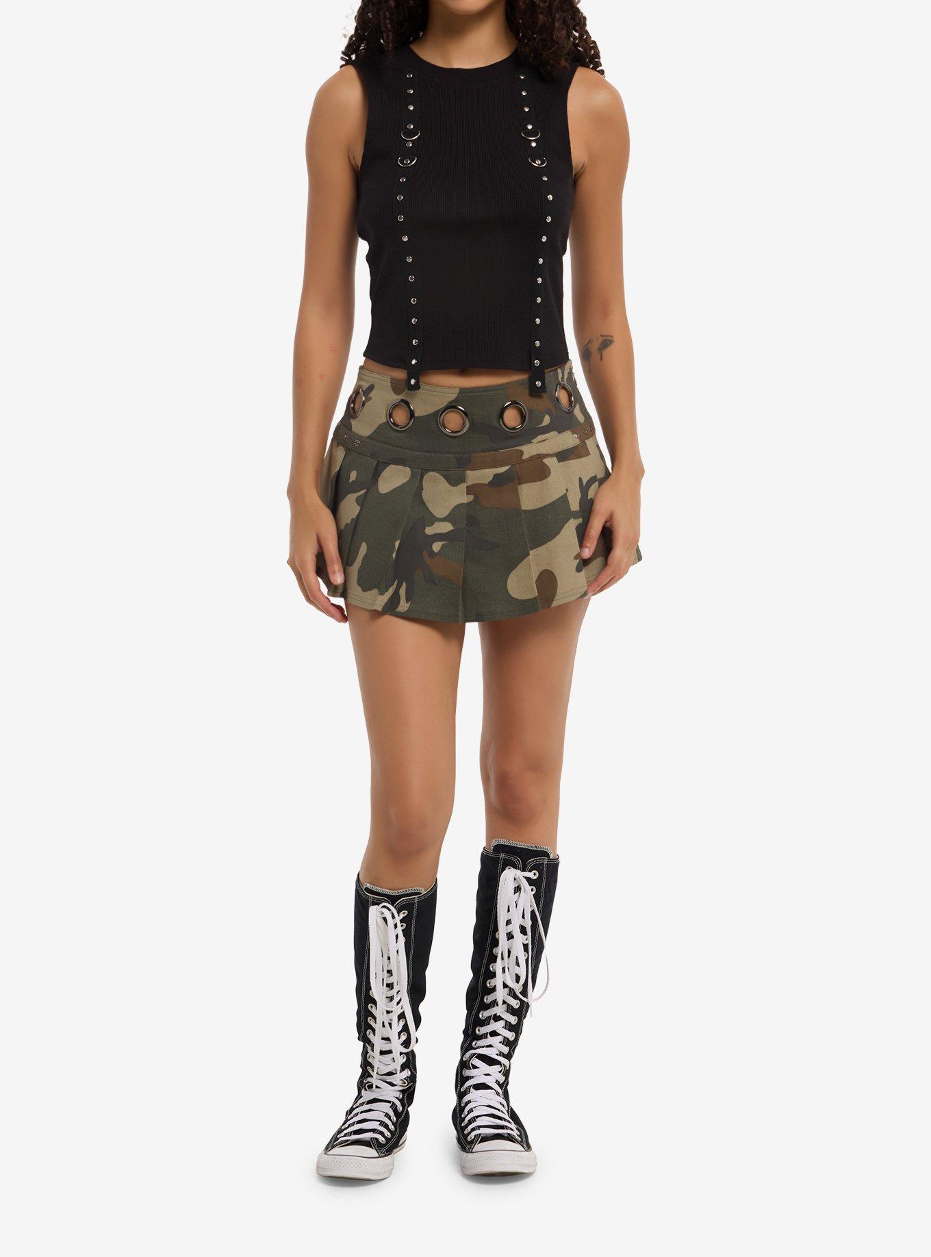 Social Collision Black Stud Hardware Girls Tank Top, , hi-res