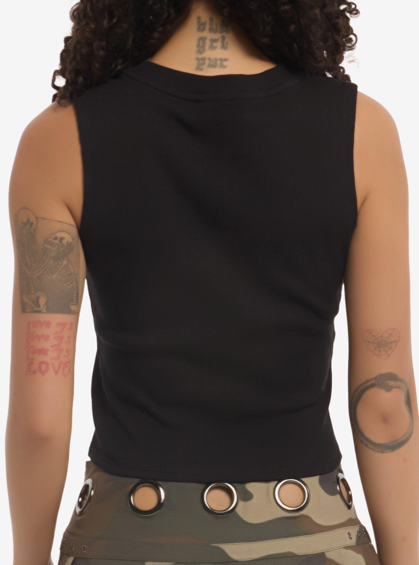 Social Collision Black Stud Hardware Girls Tank Top, MULTI, alternate
