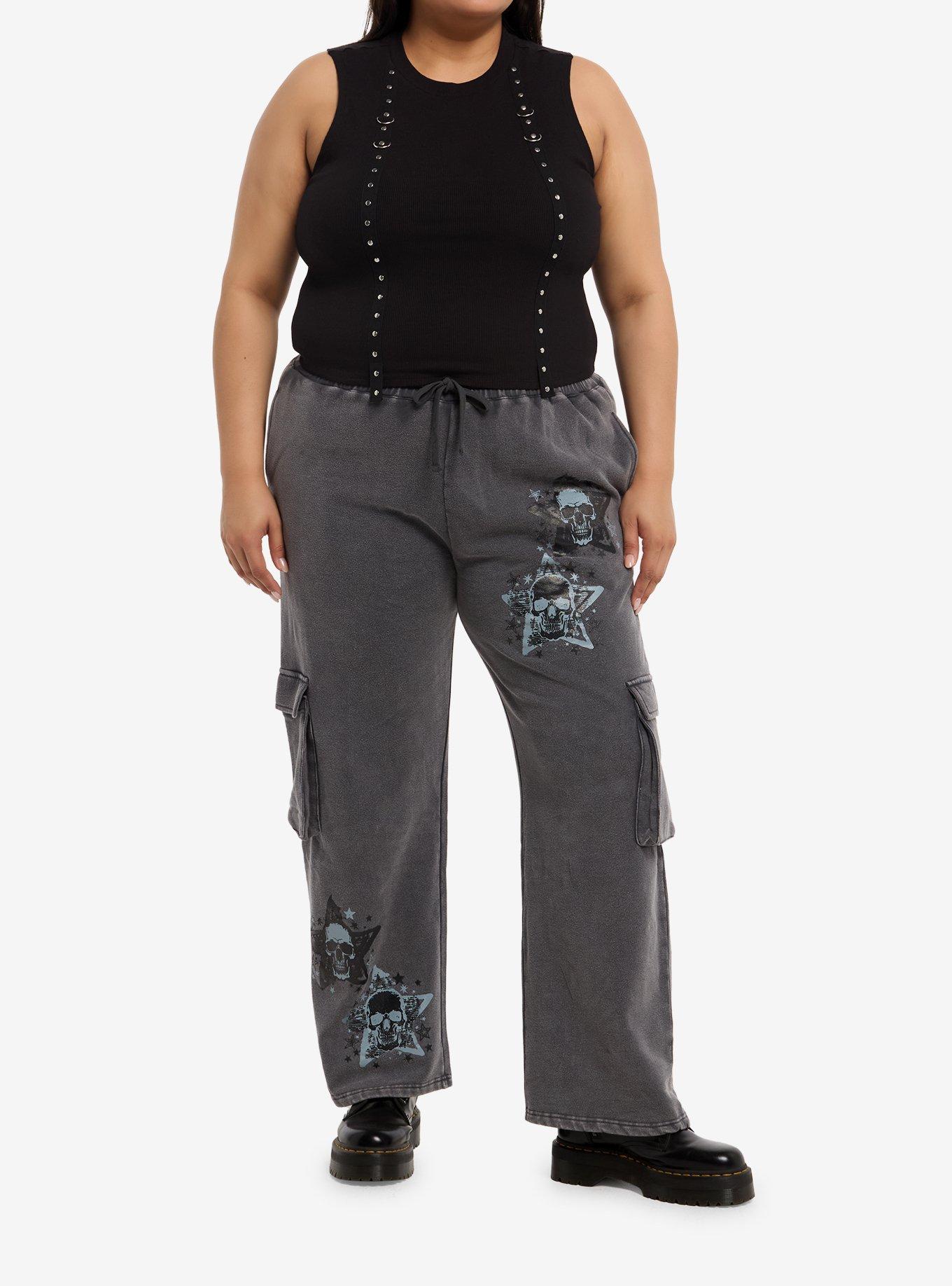 Social Collision Black Stud Hardware Girls Tank Top Plus Size, , hi-res
