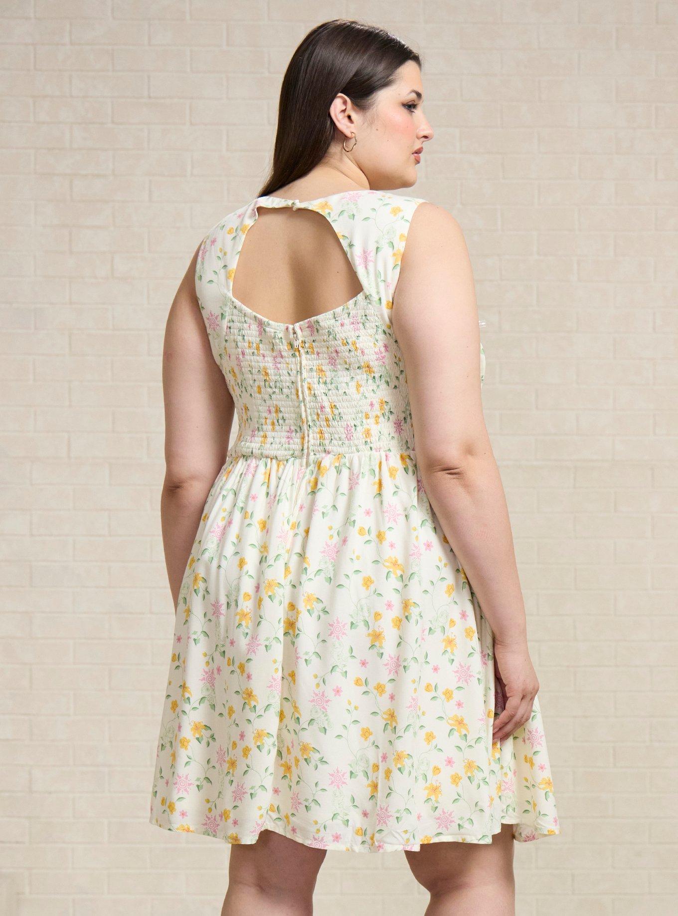 Disney Tangled Pascal Floral Allover Print Plus Size Tank Dress, MULTI, alternate - view 3
