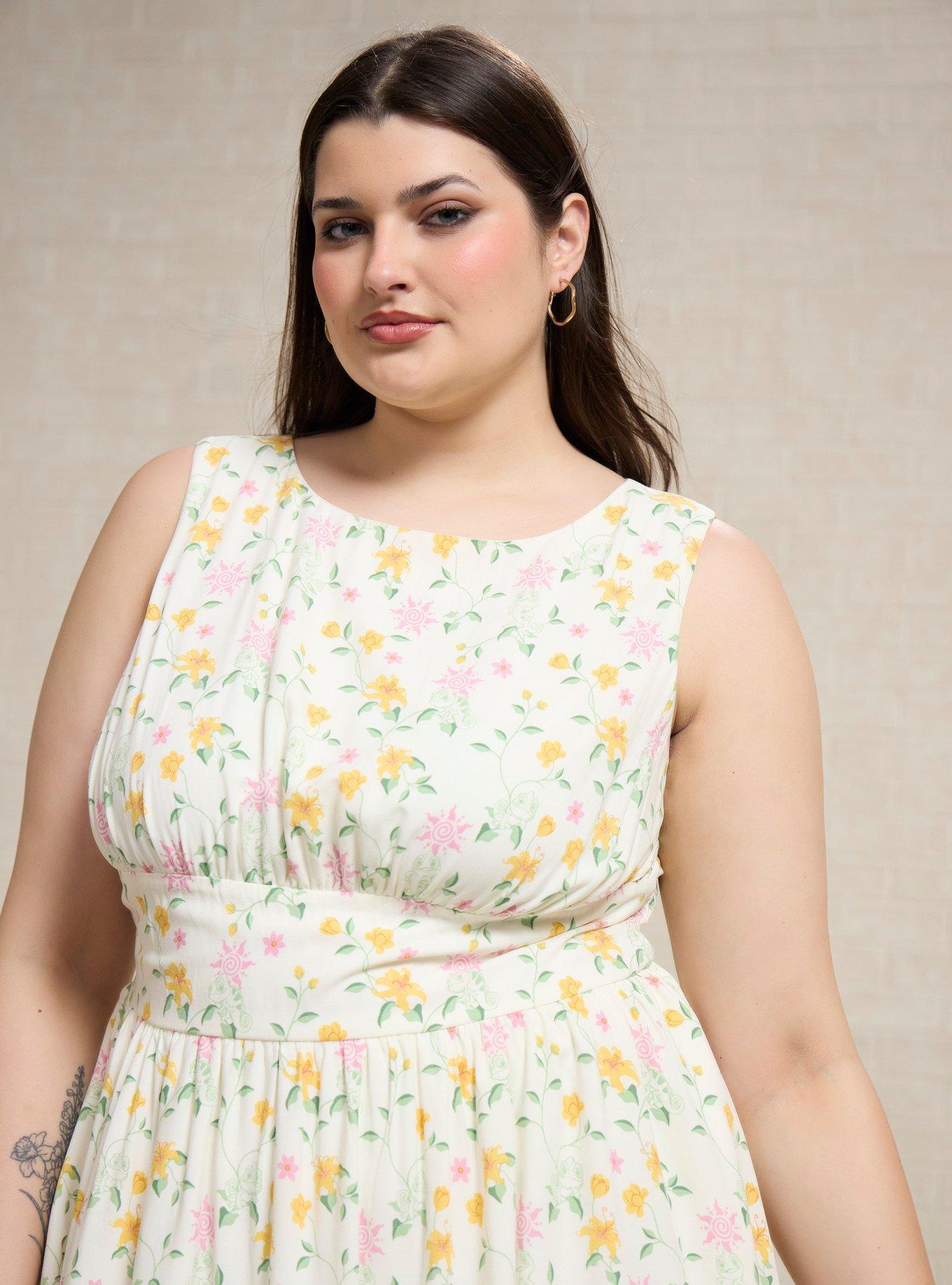 Disney Tangled Pascal Floral Allover Print Plus Size Tank Dress, MULTI, alternate - view 4