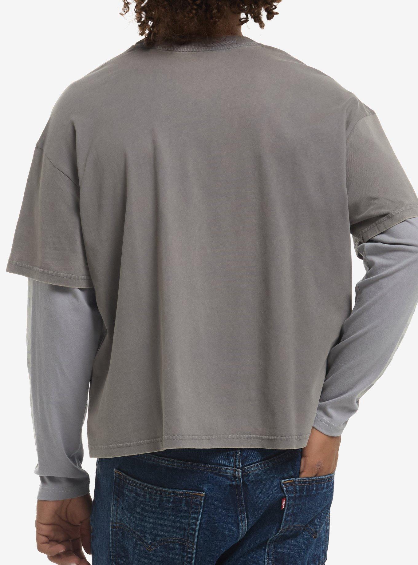 System Of A Down Grey Tonal Twofer Long-Sleeve T-Shirt, CHARCOAL, alternate