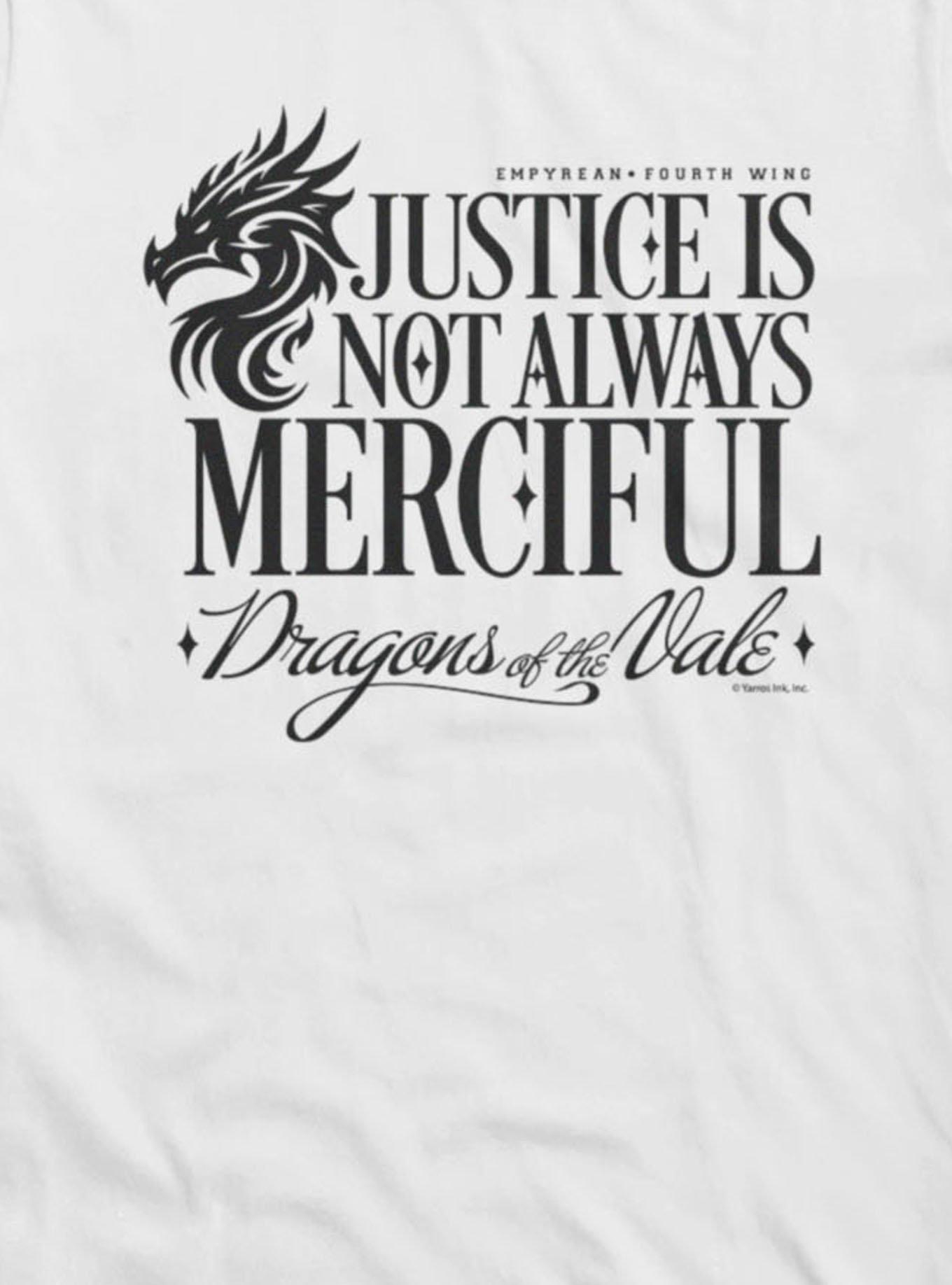 Fourth Wing The Empyrean Justice Is Not Merciful Girls T-Shirt, , hi-res
