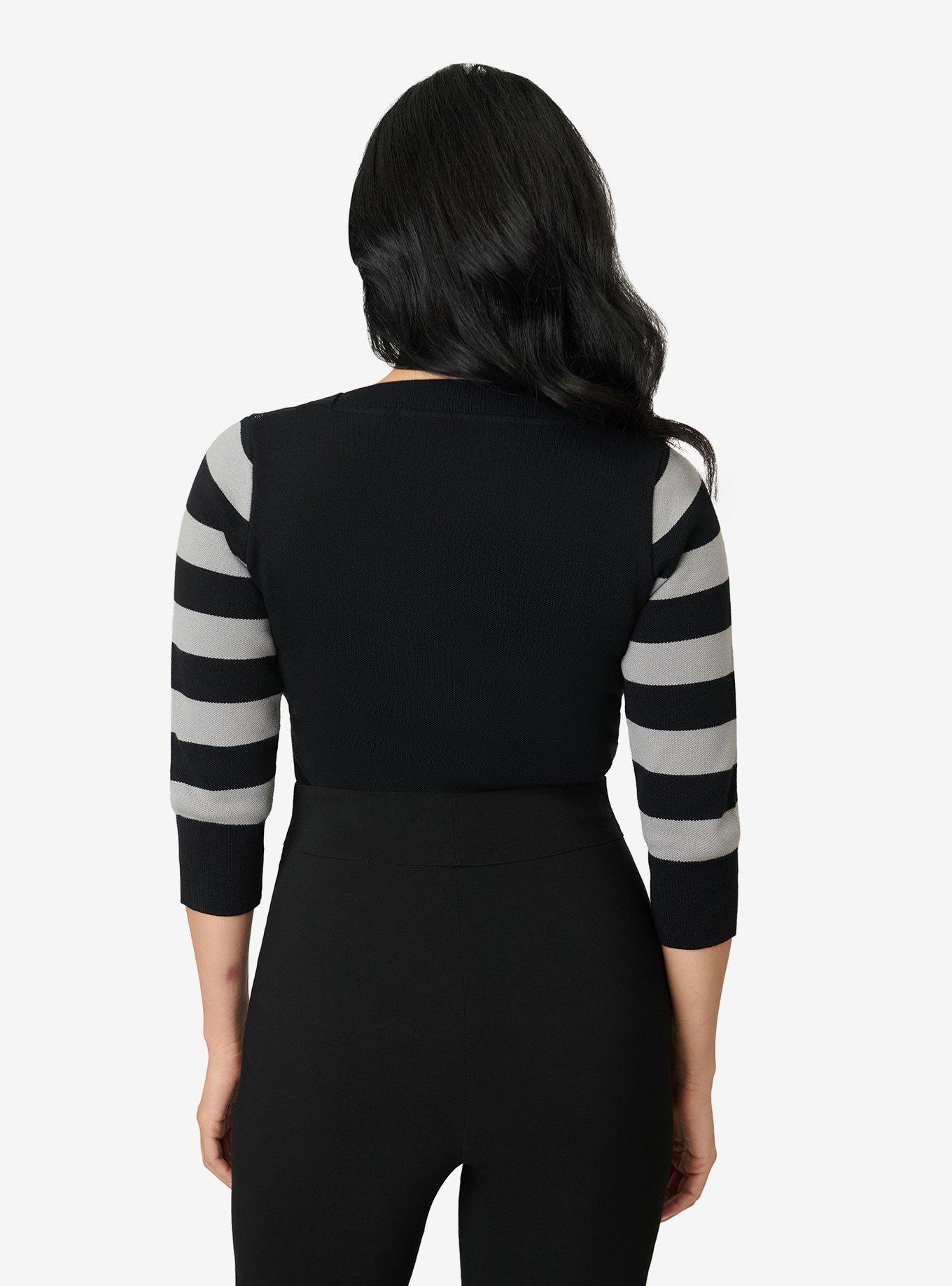 Unique Vintage Black & Raccoon Sleeve Minou Sweater, , hi-res