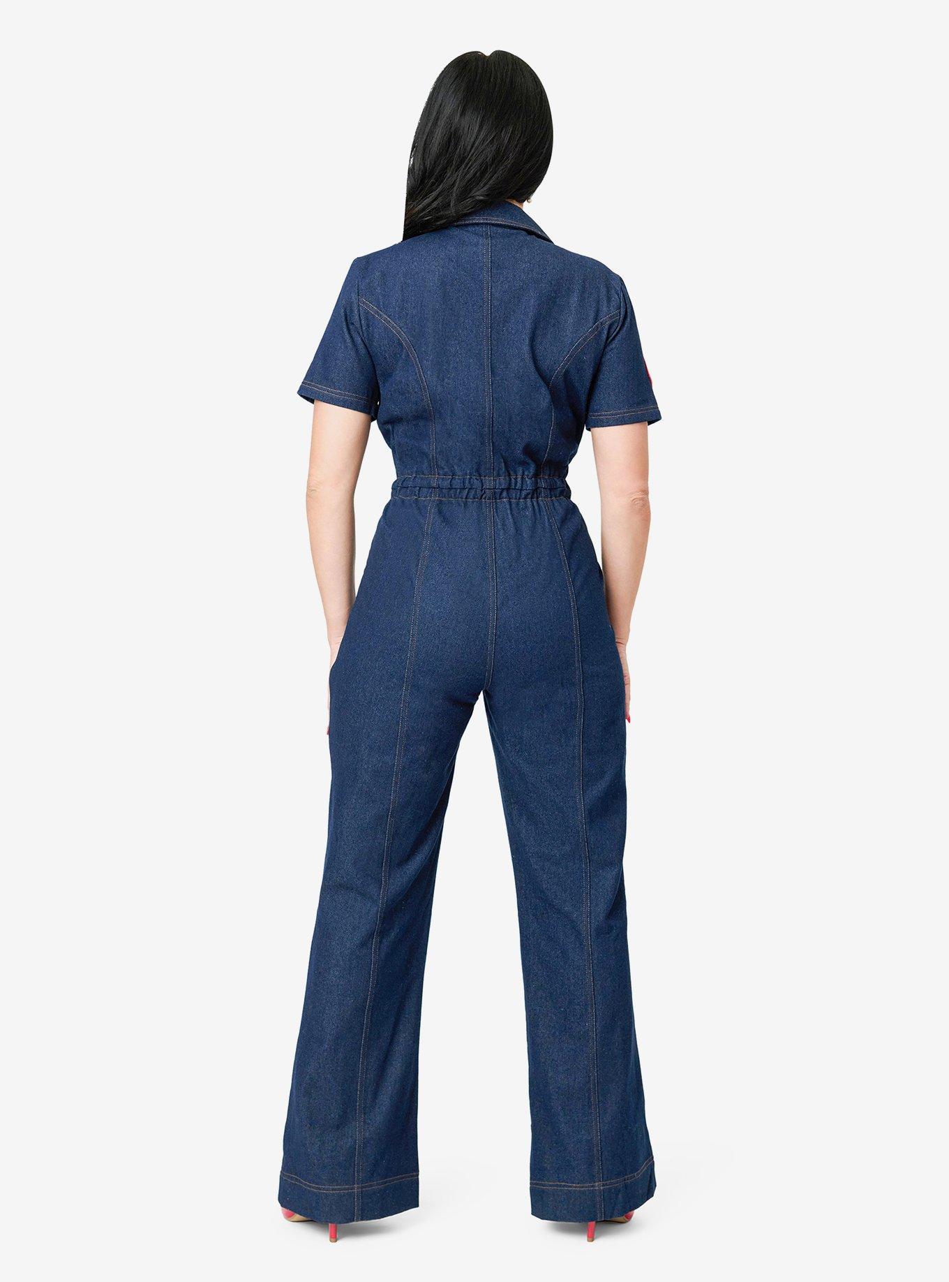 Disney Pixar Cars Collection by Unique Vintage Pit Crew Denim Jumpsuit, , hi-res
