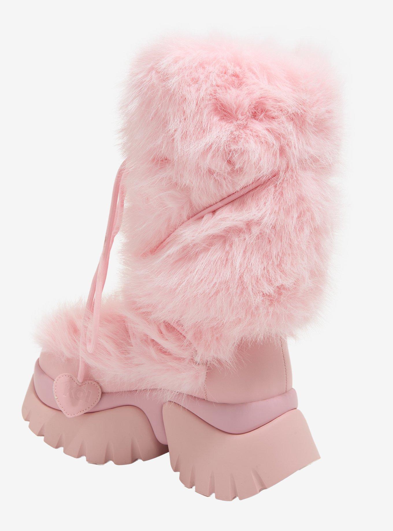 Koi Pink Sasquatch Fuzzy Snow Boots, PINK, alternate