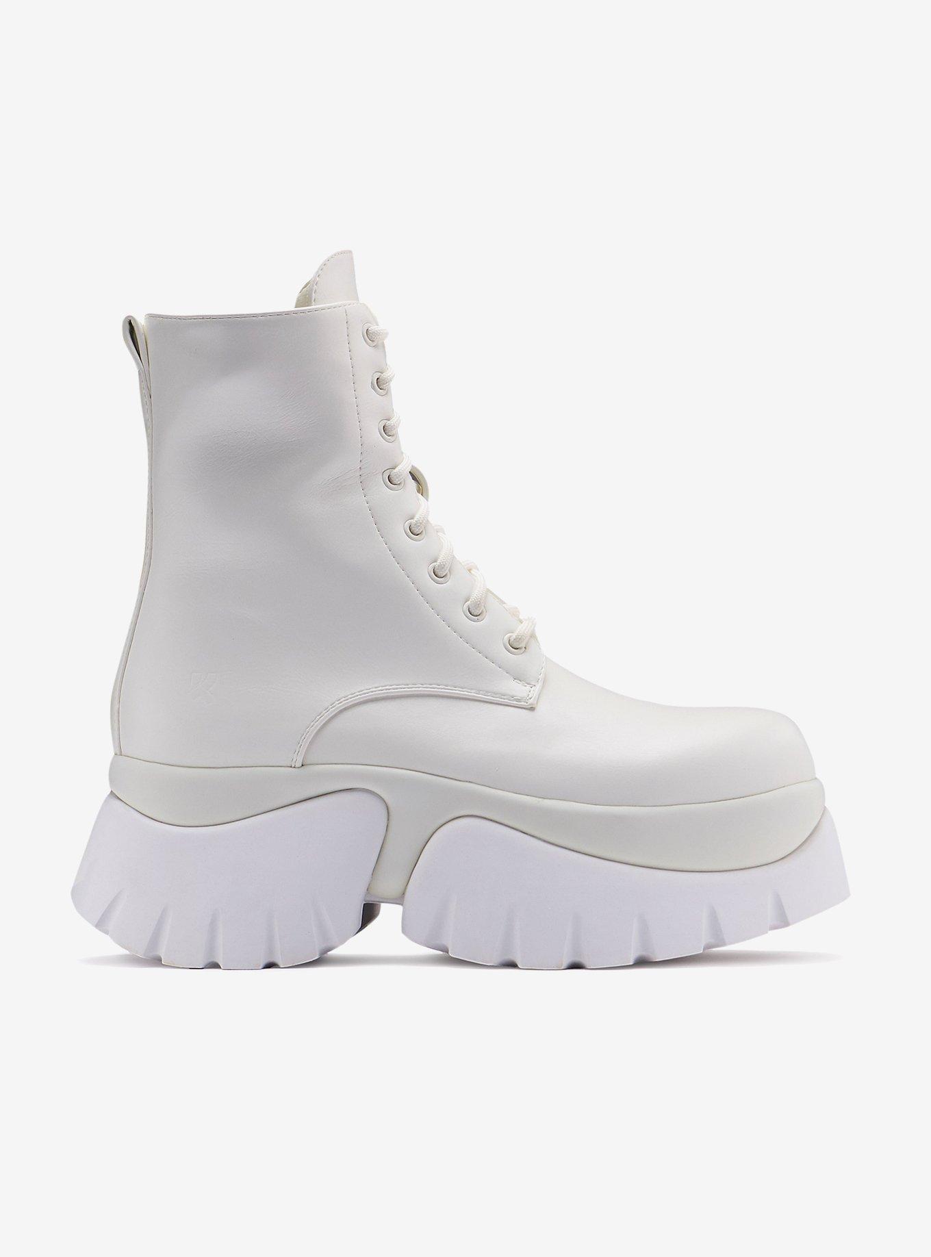 Koi White Rancor Platform Boots, , hi-res
