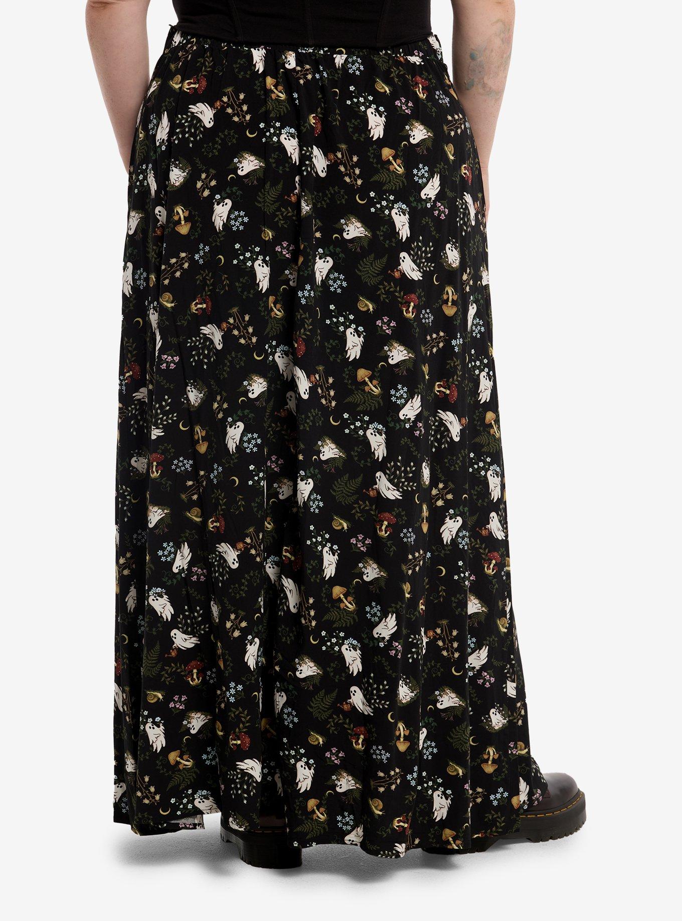 Thorn & Fable Ghost Plants Maxi Skirt Plus Size, , hi-res