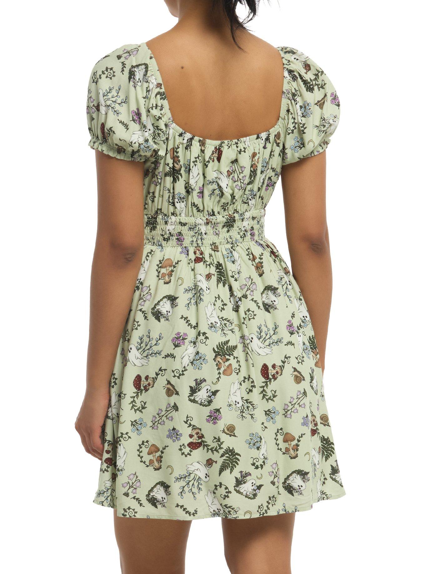 Thorn & Fable Ghost Plants Babydoll Dress, , hi-res