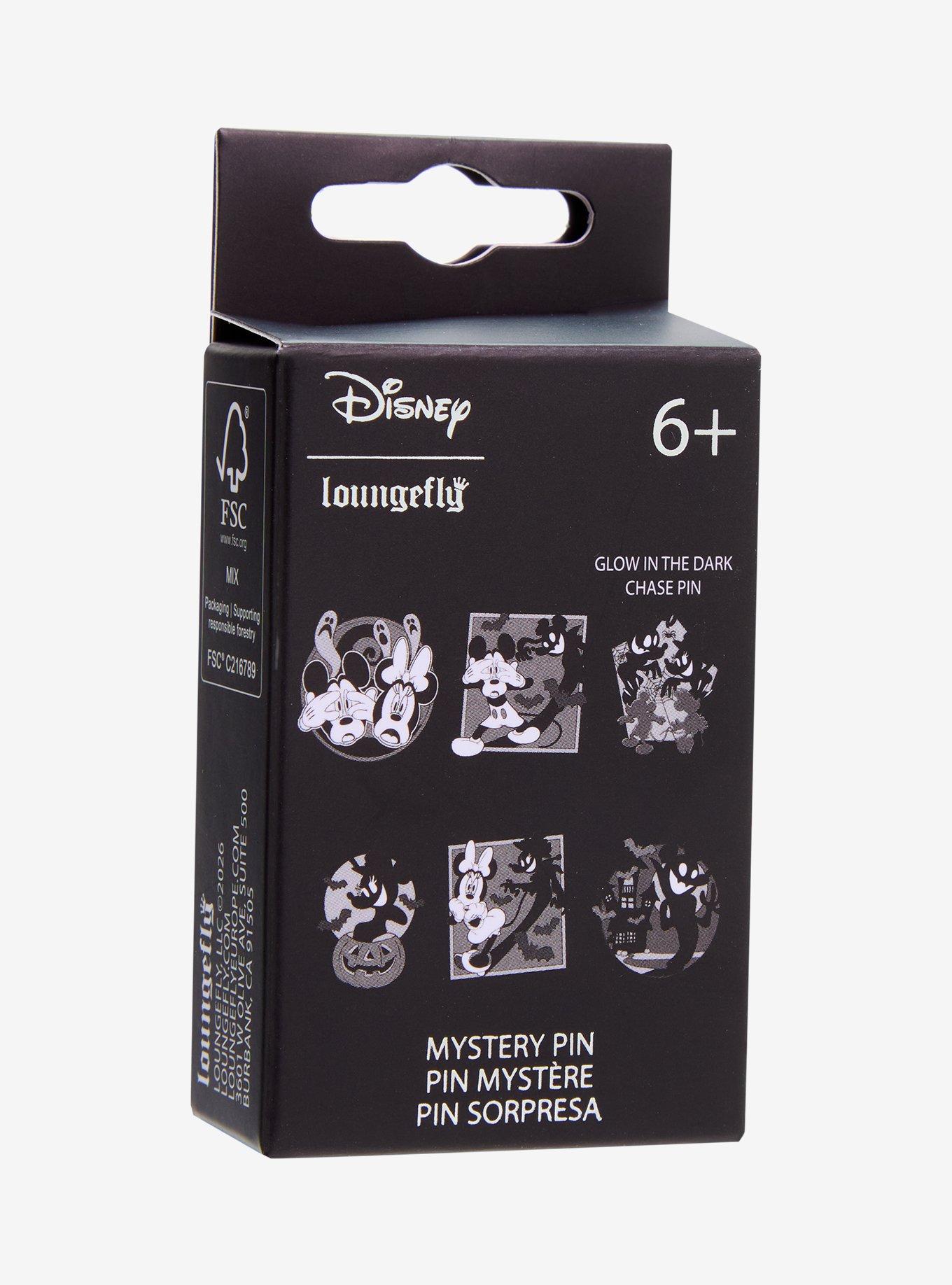 Loungefly Disney Mickey & Minnie Black & White Halloween Blind Box Enamel Pin, , hi-res