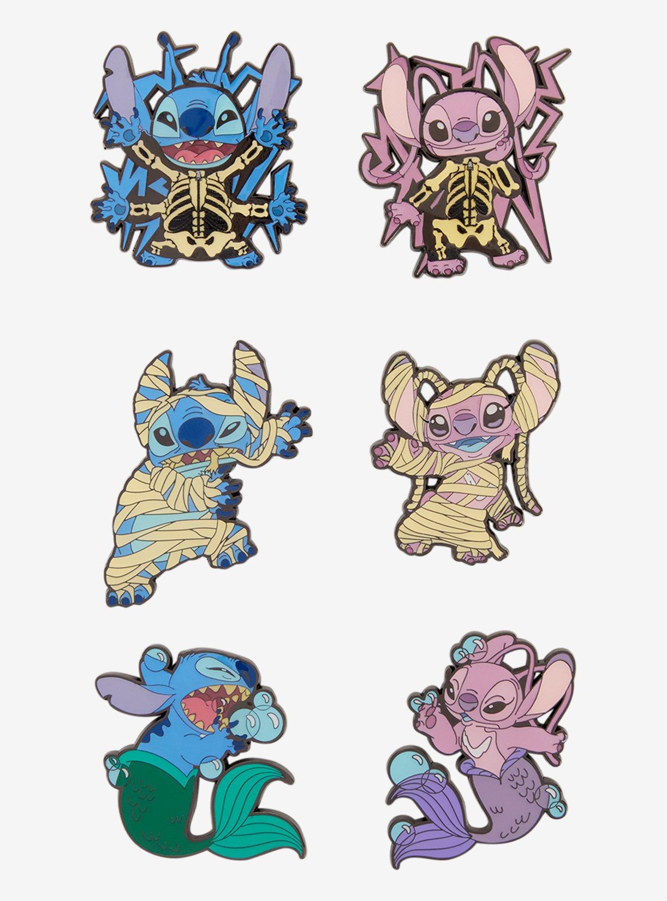 Loungefly Disney Lilo & Stitch Angel & Stitch Halloween Costumes Blind Box Enamel Pin, , hi-res