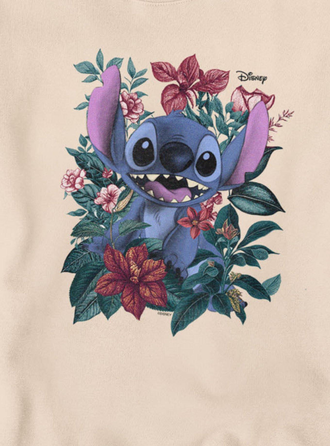 Disney Lilo & Stitch Stitch In Garland Of Flowers Sweatshirt, SAND, alternate