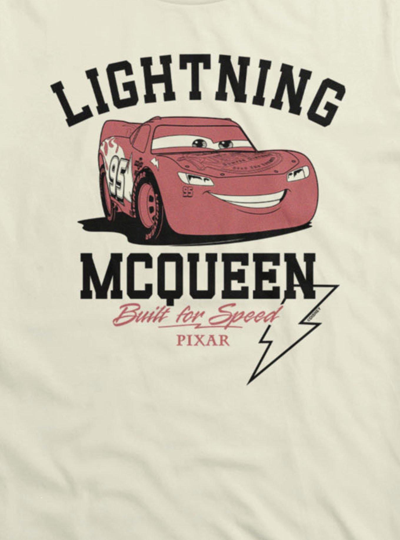 Disney Pixar Cars Lightning McQueen Built For Speed T-Shirt, NATURAL, alternate