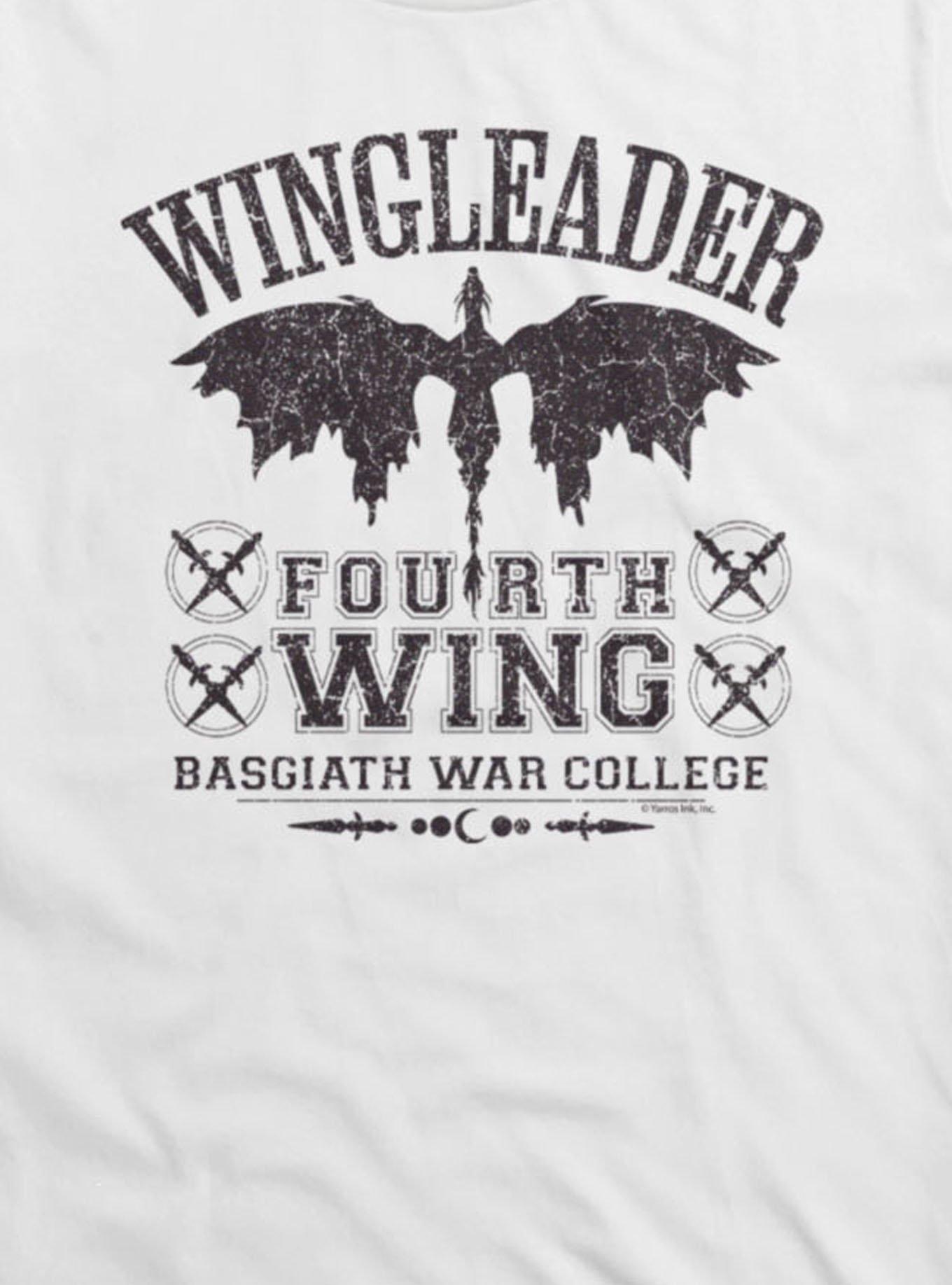 Fourth Wing The Empyrean Wingleader Basgiath War College T-Shirt, WHITE, alternate