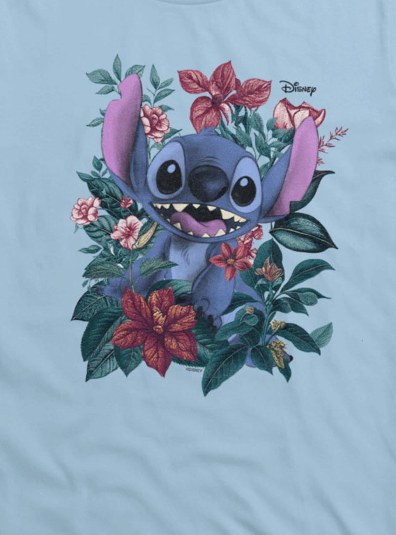 Disney Lilo & Stitch Stitch In Garland Of Flowers T-Shirt, , hi-res