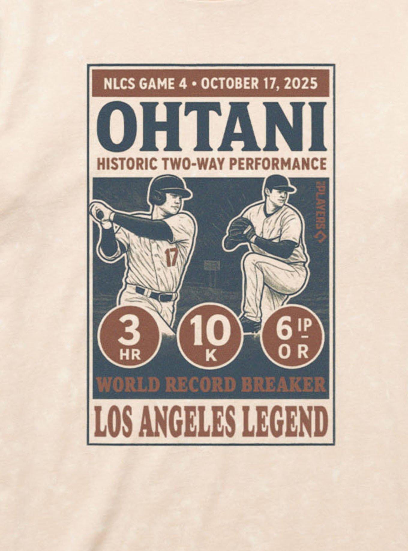 MLB Los Angeles Dodgers Shohei Ohtani La Legends Poster Mineral Wash T-Shirt, , hi-res