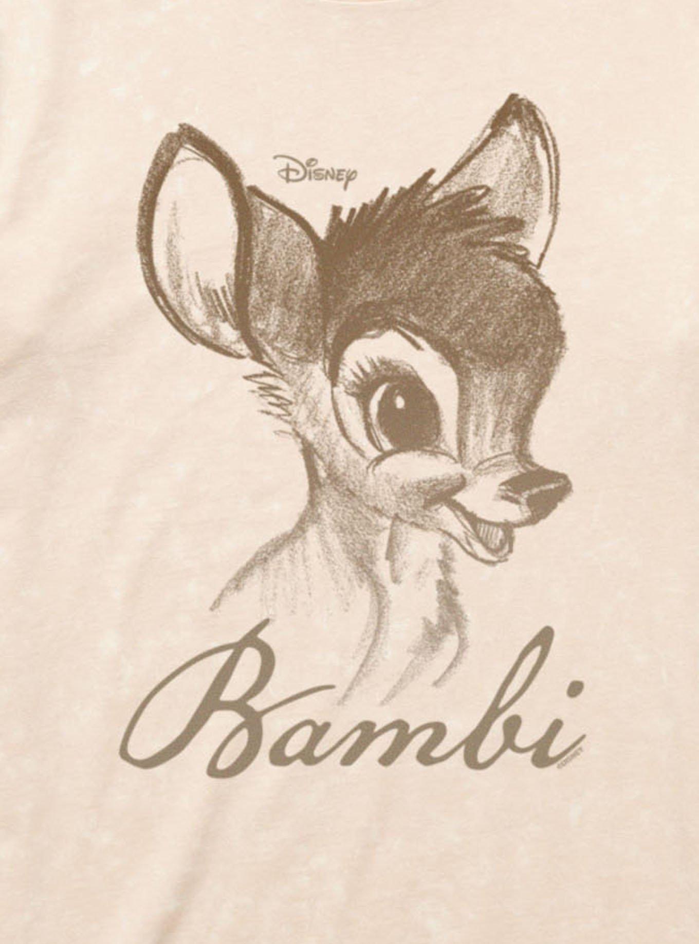 Disney Bambi Classic Face Sketch Mineral Wash T-Shirt, , hi-res