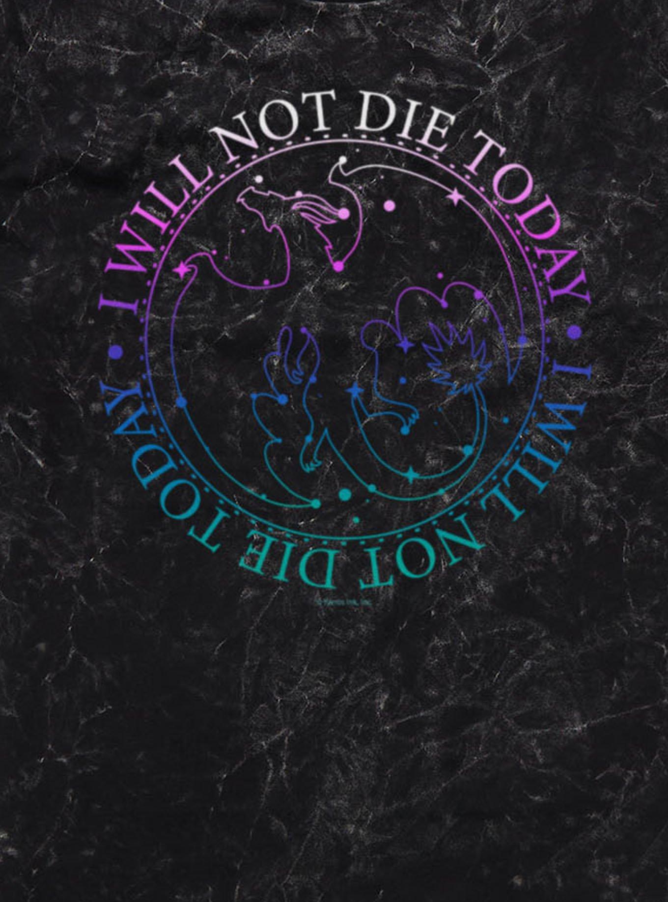 Fourth Wing The Empyrean I Will Not Die Circle Mineral Wash T-Shirt, , hi-res