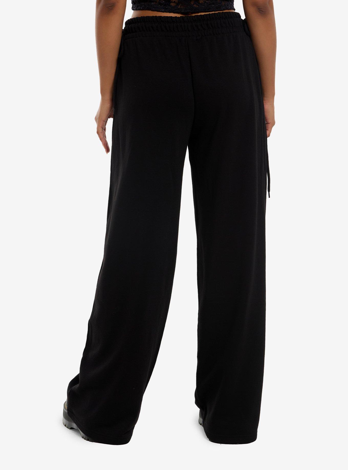 Cosmic Aura Black Butterfly Wide Leg Lounge Pants, , hi-res